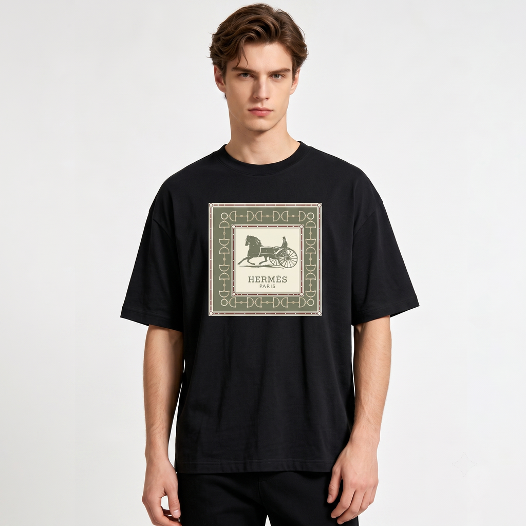 HERMES Kaos Logo Seri Huruf, Unisex '"COD '"  HE - 42