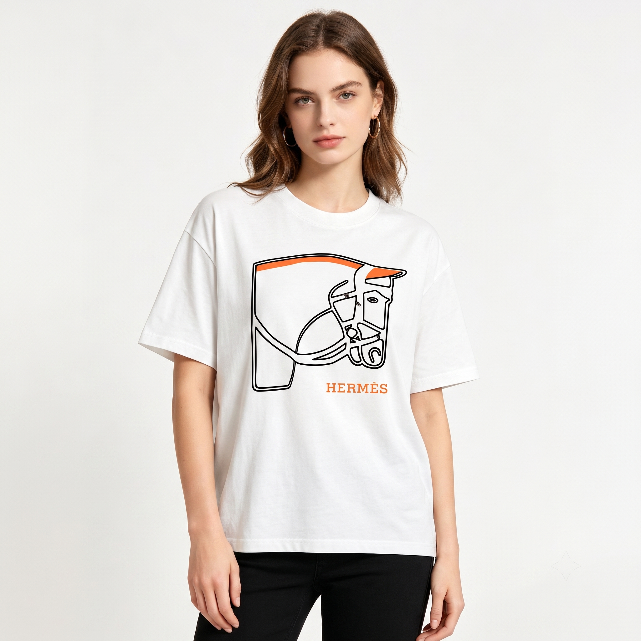 HERMES Kaos Logo Seri Huruf, Unisex '"COD '"  HE - 39