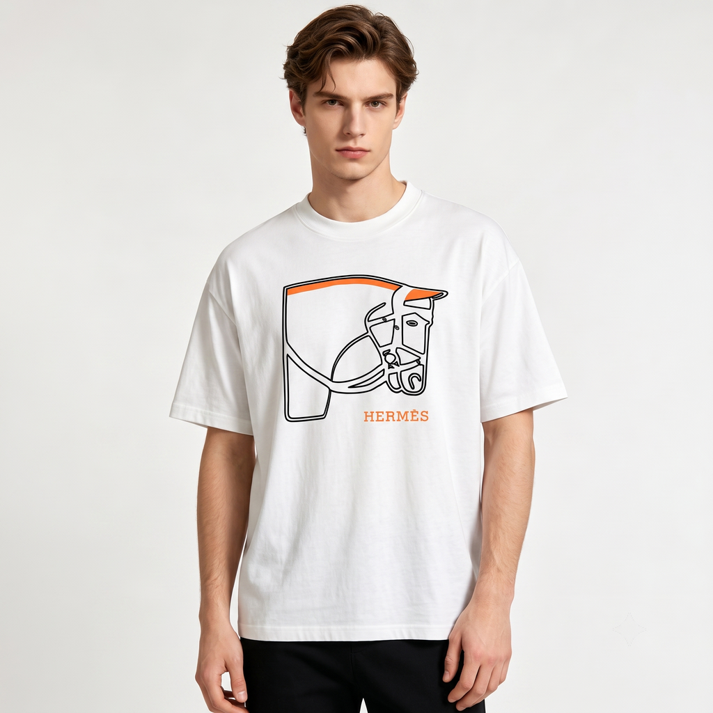 HERMES Kaos Logo Seri Huruf, Unisex '"COD '"  HE - 39