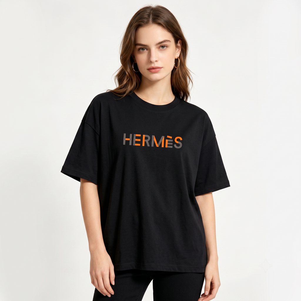 HERMES Kaos Logo Seri Huruf, Unisex '"COD '"  HE - 40