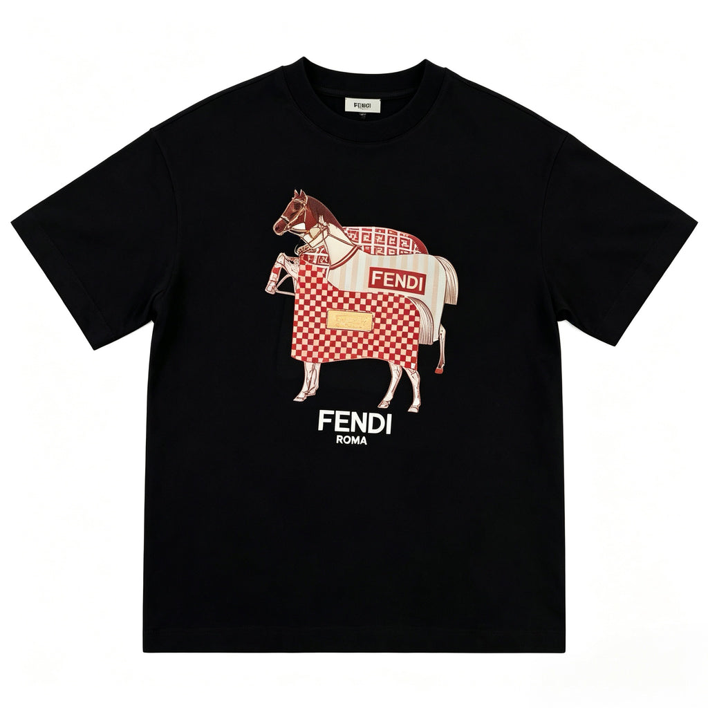 FENDI Kaos Oversize Original - Kualitas Terbaik, Unisex, COD FD-54
