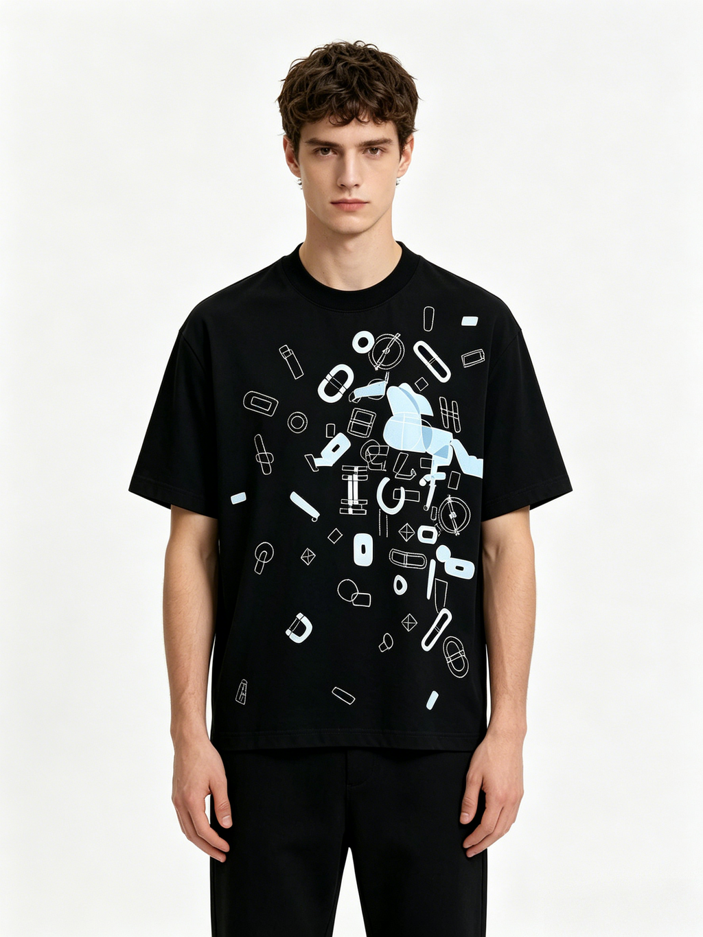 HERMES Kaos Logo Seri Huruf, Unisex '"COD '"  HE - 20