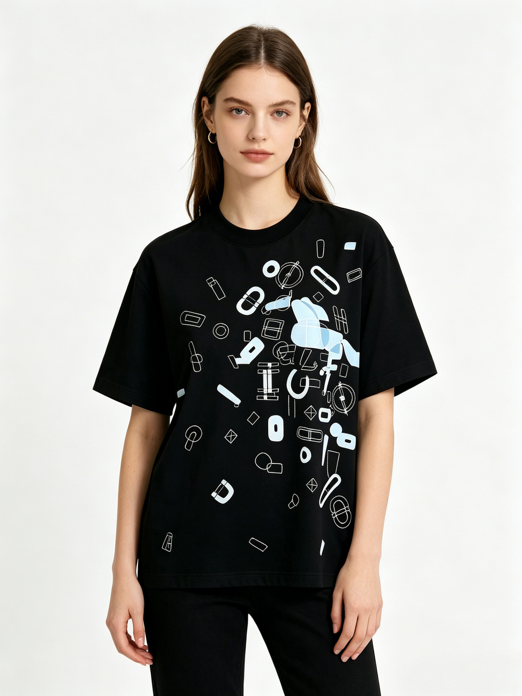 HERMES Kaos Logo Seri Huruf, Unisex '"COD '"  HE - 20
