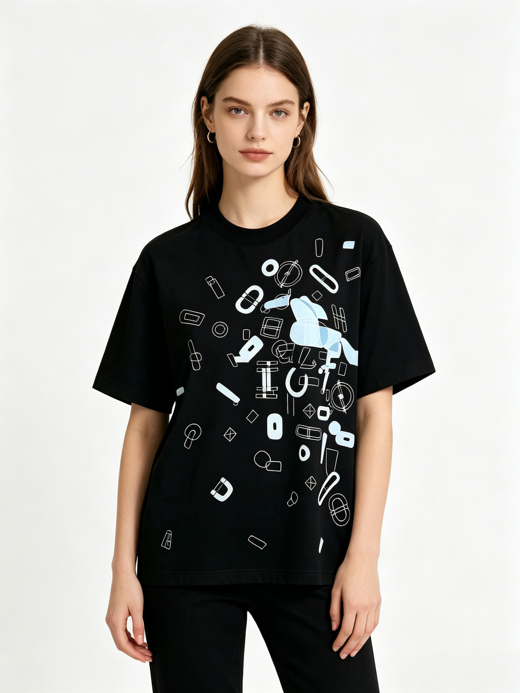 HERMES Kaos Logo Seri Huruf, Unisex '"COD '"  HE - 20