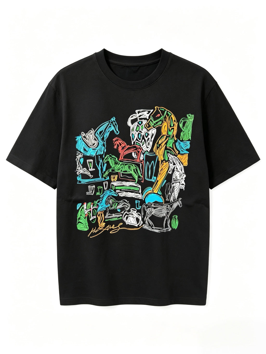 HERMES Kaos Logo Seri Huruf, Unisex '"COD '"  HE - 34