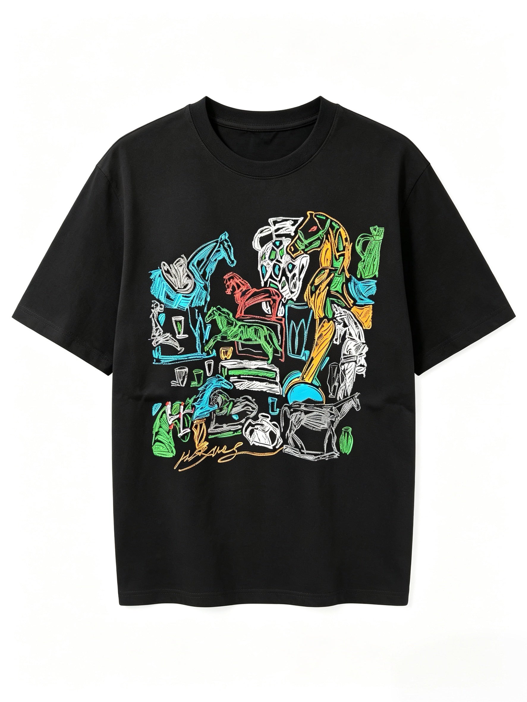 HERMES Kaos Logo Seri Huruf, Unisex '"COD '"  HE - 34