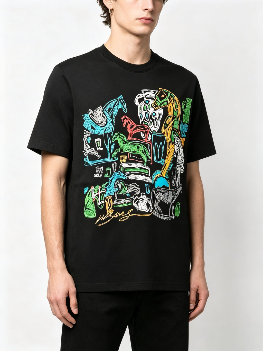 HERMES Kaos Logo Seri Huruf, Unisex '"COD '"  HE - 34
