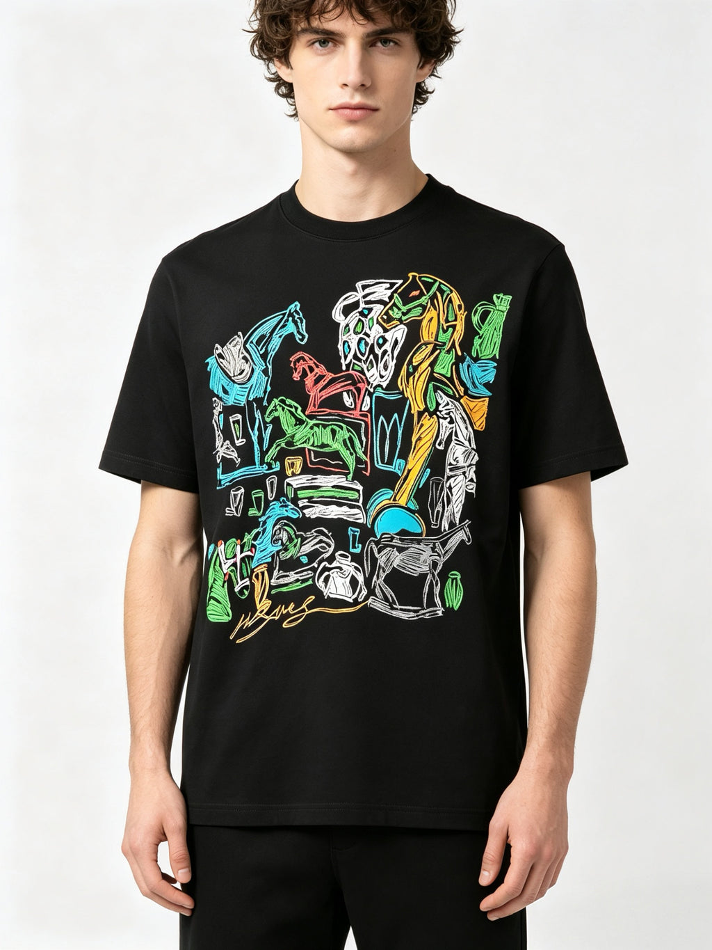 HERMES Kaos Logo Seri Huruf, Unisex '"COD '"  HE - 34