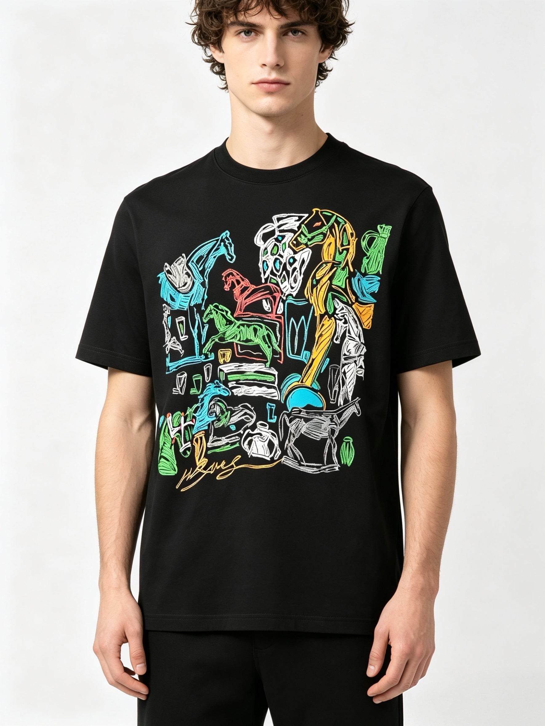 HERMES Kaos Logo Seri Huruf, Unisex '"COD '"  HE - 34