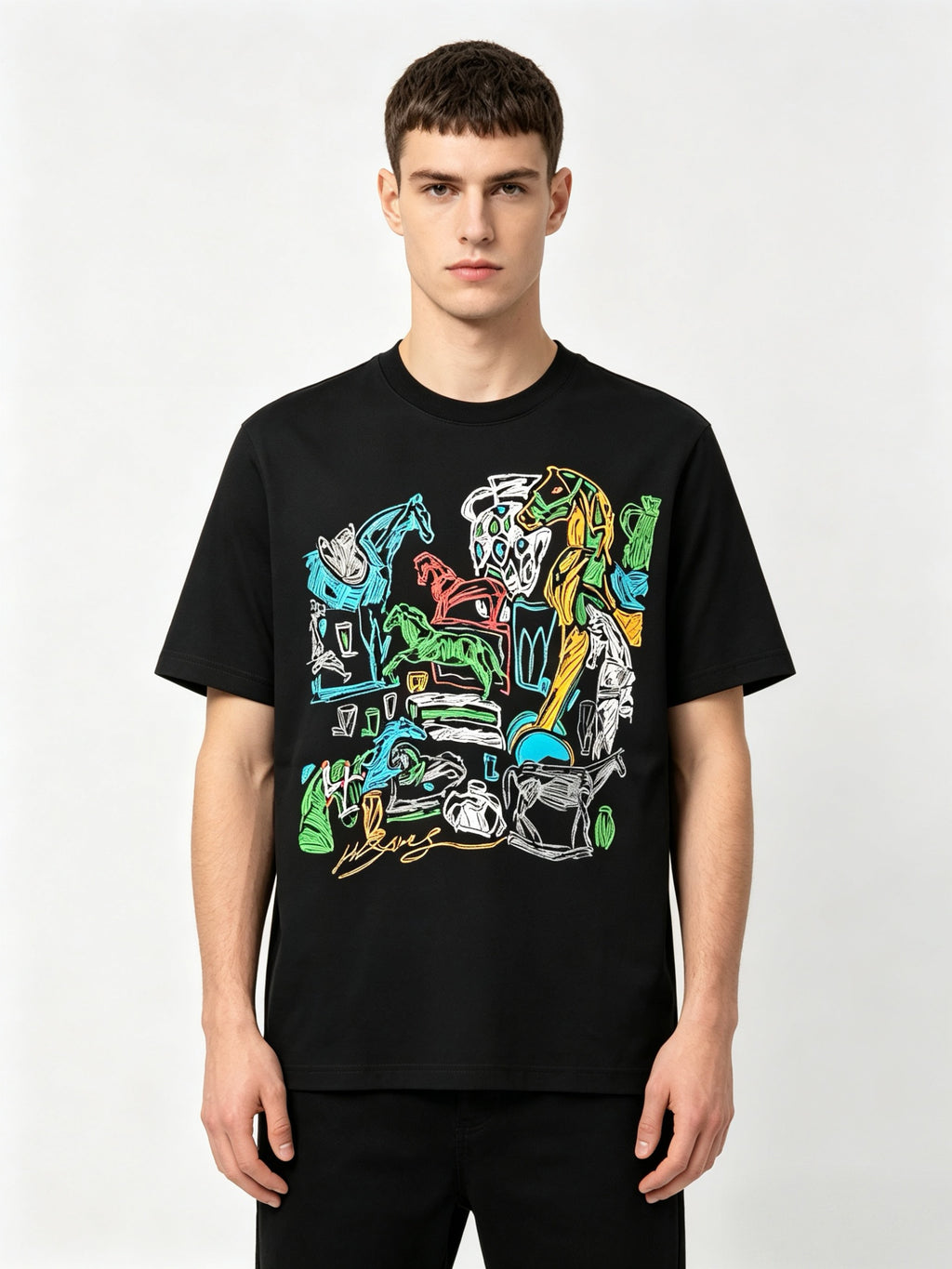 HERMES Kaos Logo Seri Huruf, Unisex '"COD '"  HE - 34