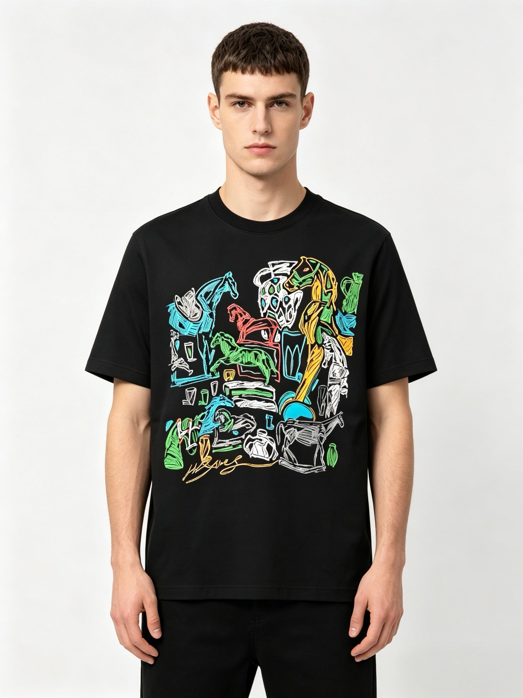 HERMES Kaos Logo Seri Huruf, Unisex '"COD '"  HE - 34