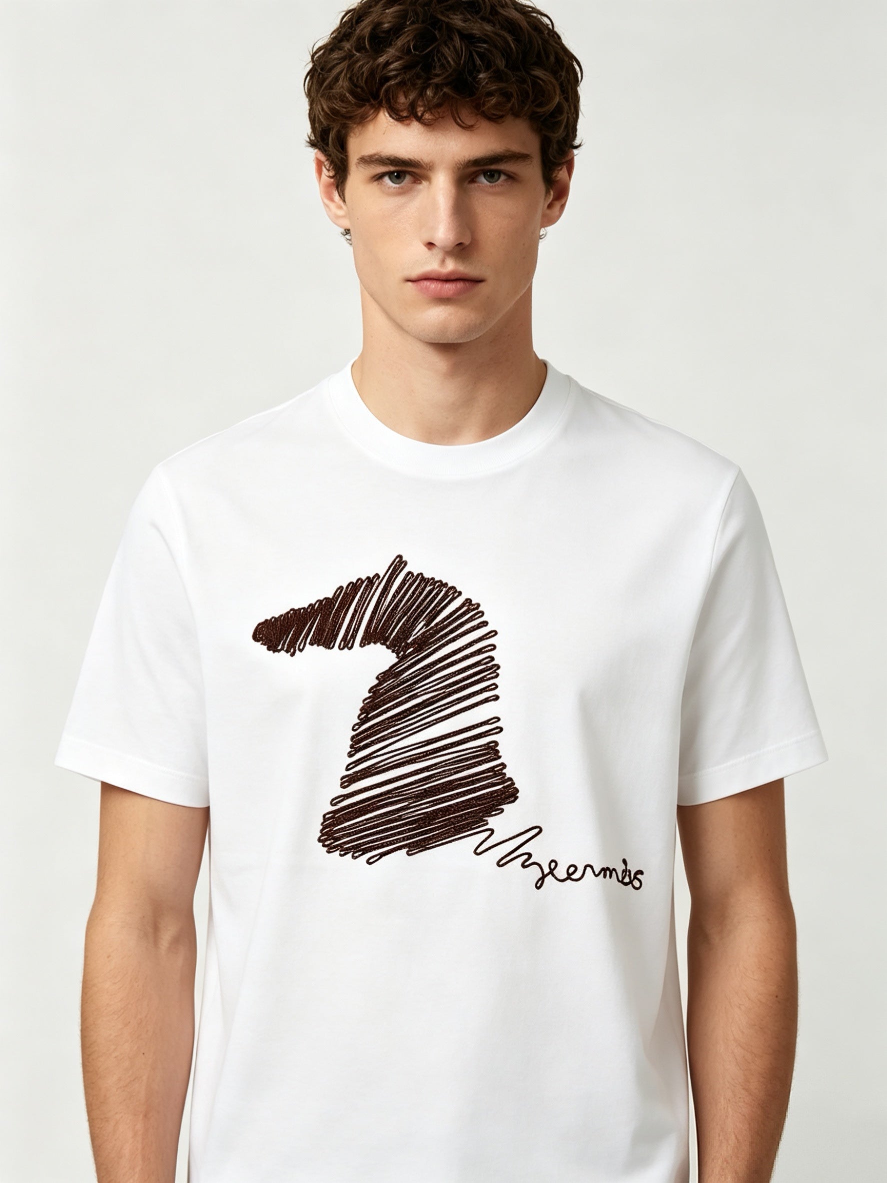 HERMES Kaos Logo Seri Huruf, Unisex '"COD '"  HE - 35