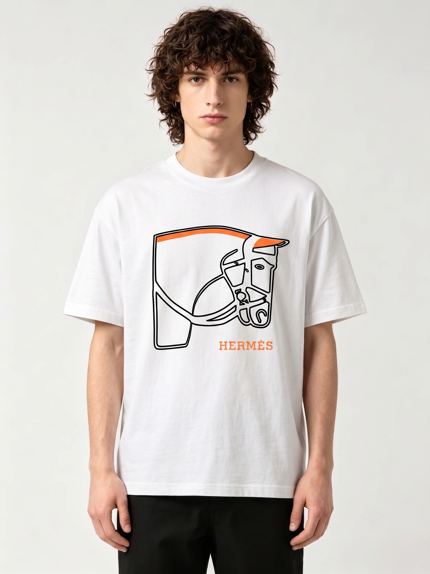 HERMES Kaos Logo Seri Huruf, Unisex '"COD '"  HE - 39
