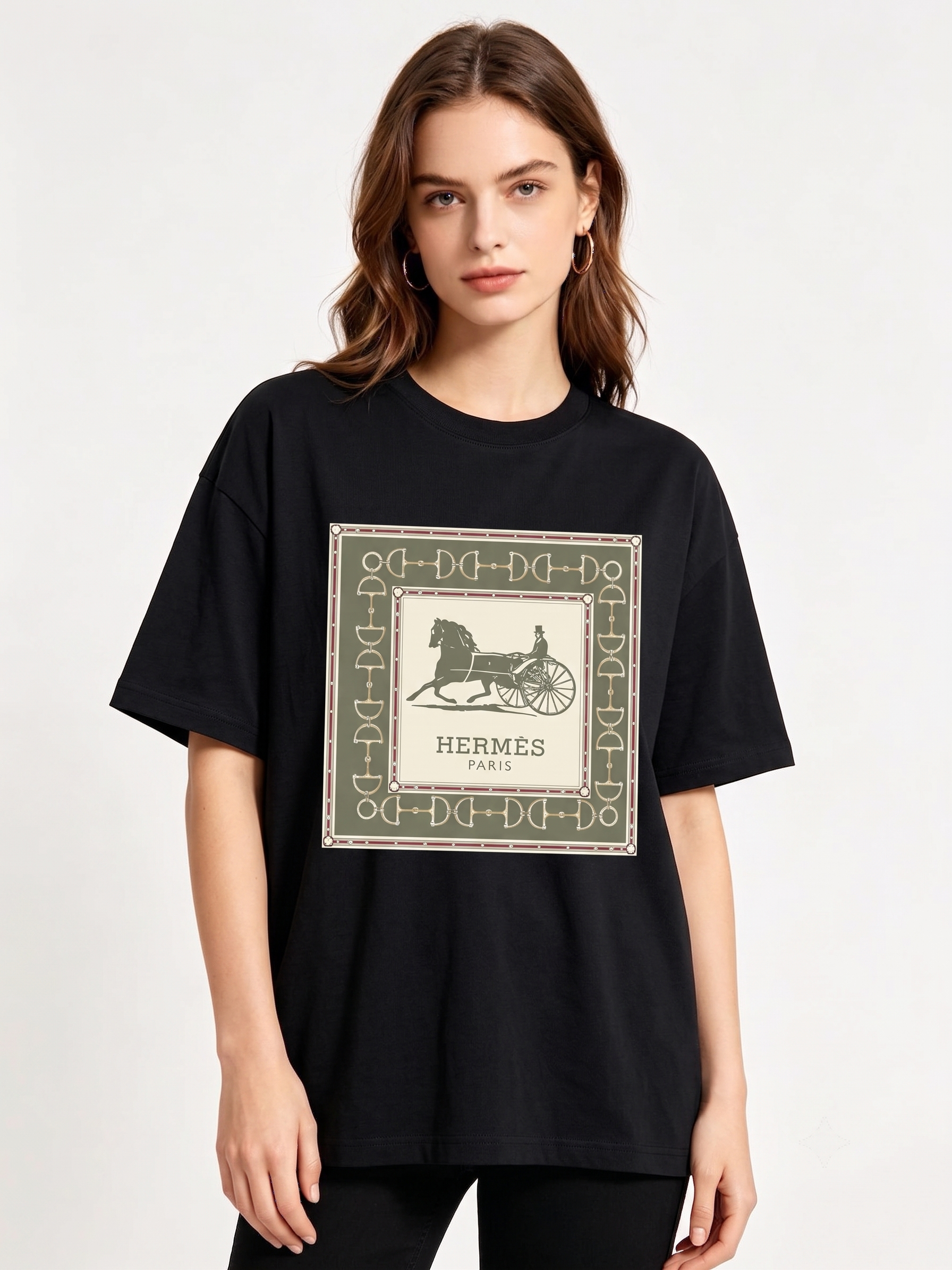 HERMES Kaos Logo Seri Huruf, Unisex '"COD '"  HE - 42