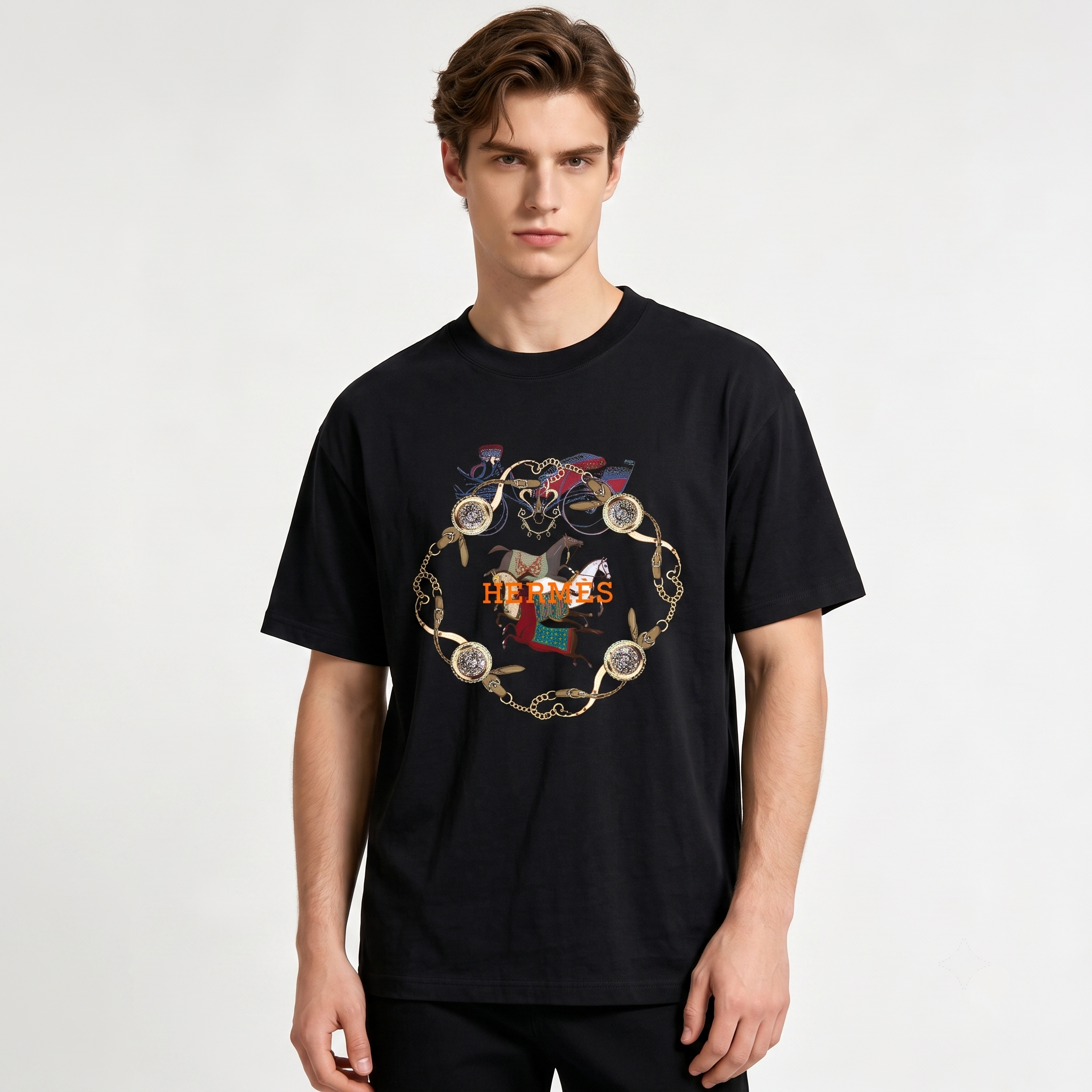 HERMES Kaos Logo Seri Huruf, Unisex '"COD '"  HE - 41