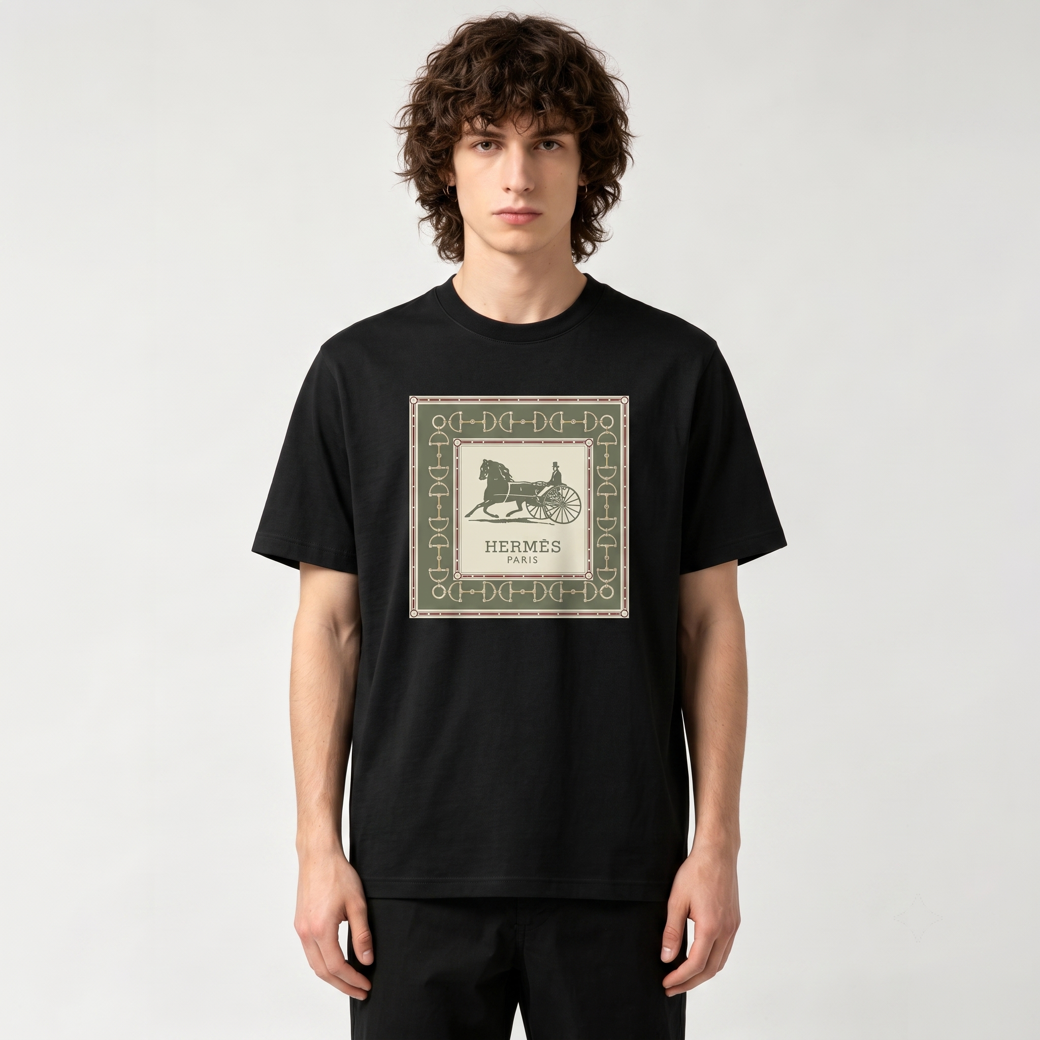 HERMES Kaos Logo Seri Huruf, Unisex '"COD '"  HE - 42