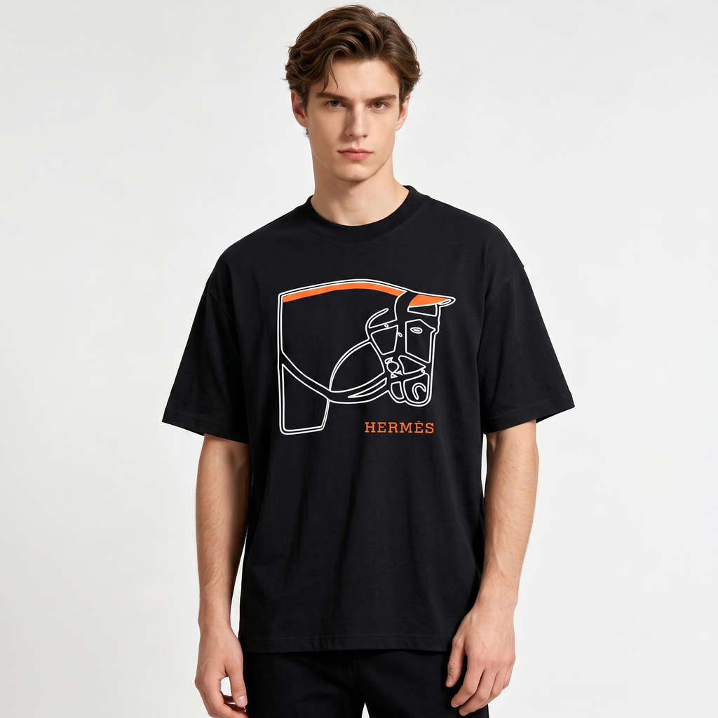 HERMES Kaos Logo Seri Huruf, Unisex '"COD '"  HE - 39
