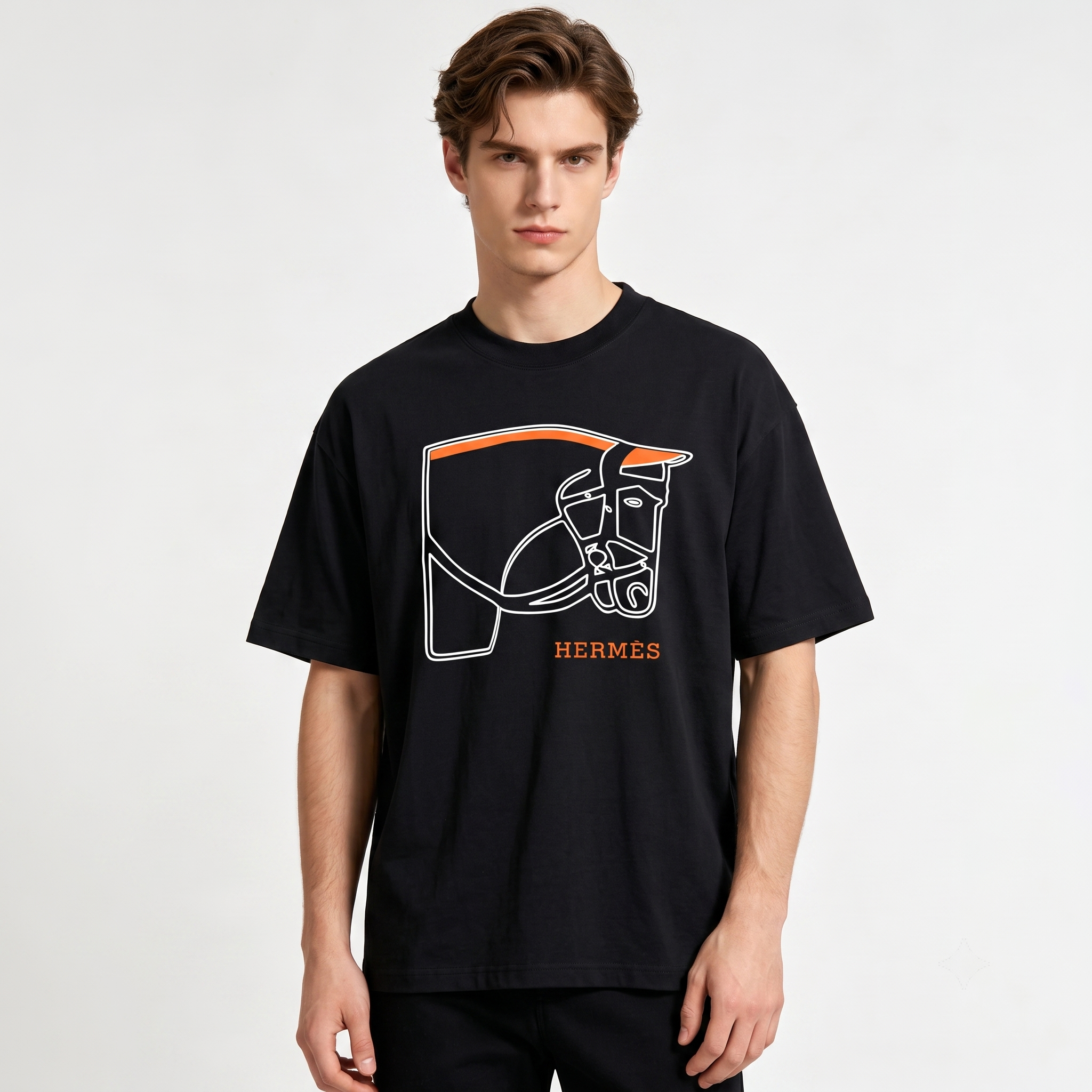 HERMES Kaos Logo Seri Huruf, Unisex '"COD '"  HE - 39