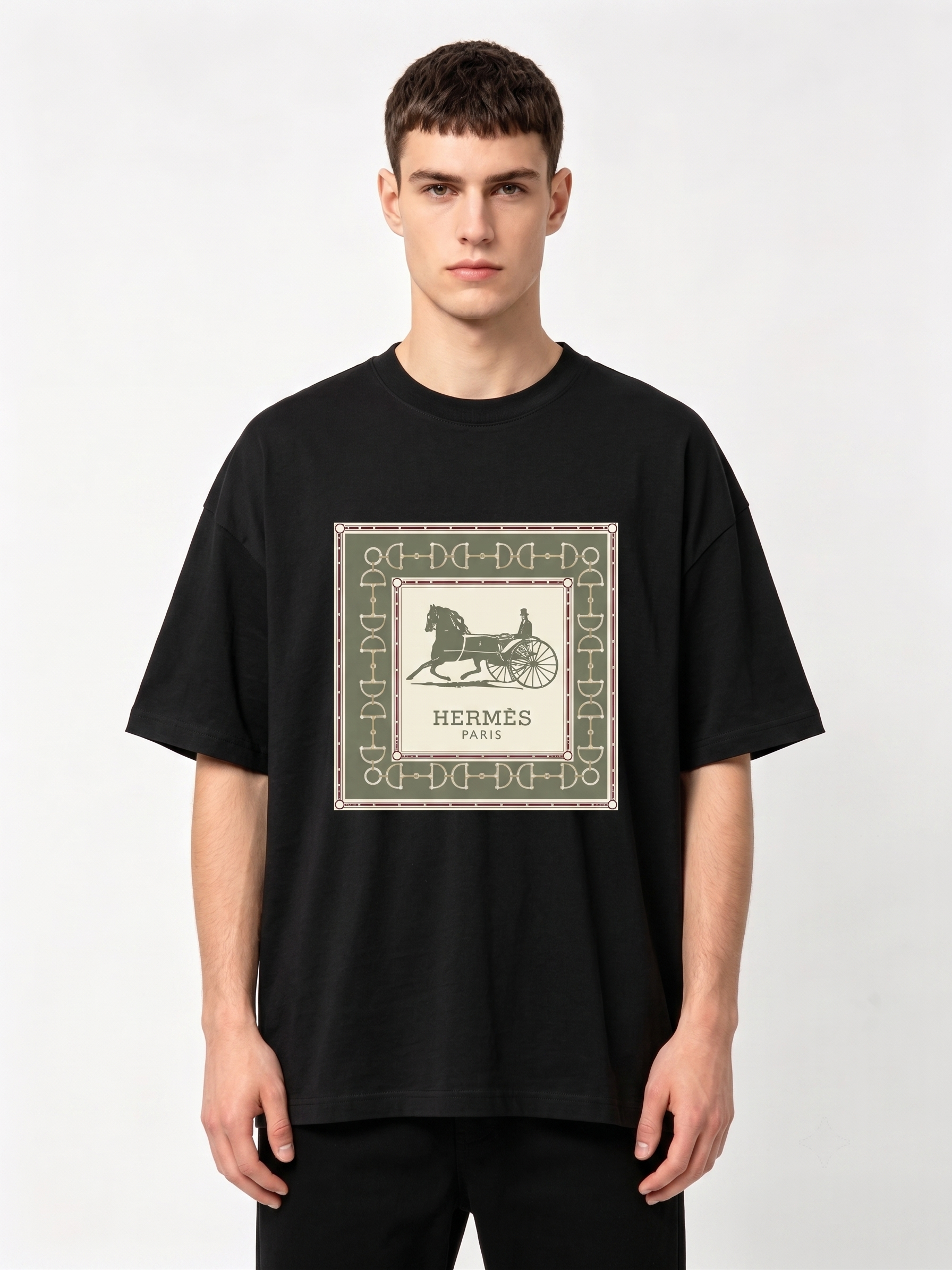 HERMES Kaos Logo Seri Huruf, Unisex '"COD '"  HE - 42