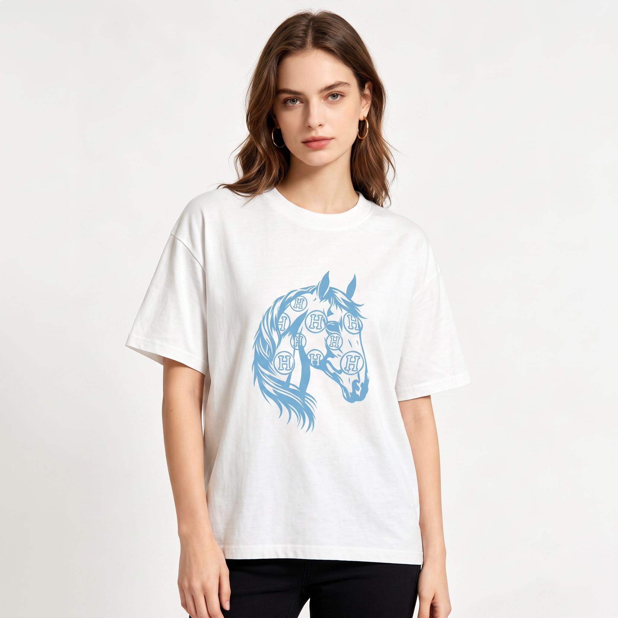 HERMES Kaos Logo Seri Huruf, Unisex '"COD '"  HE - 36