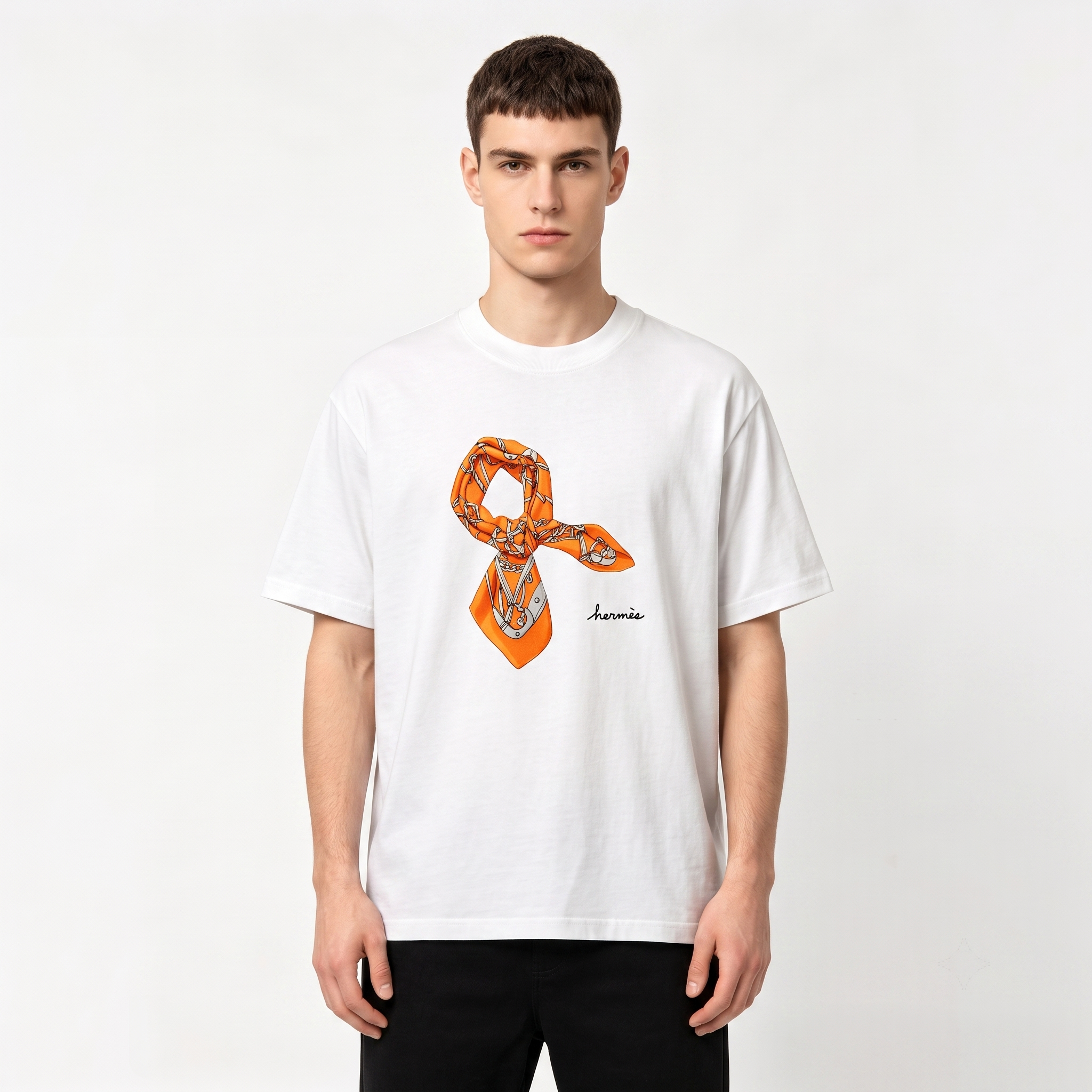 HERMES Kaos Logo Seri Huruf, Unisex '"COD '"  HE - 38