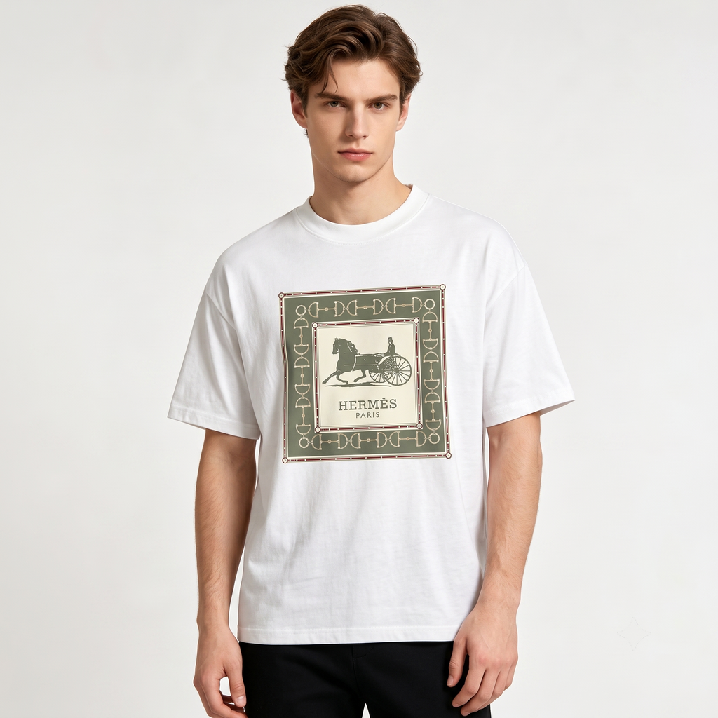 HERMES Kaos Logo Seri Huruf, Unisex '"COD '"  HE - 42