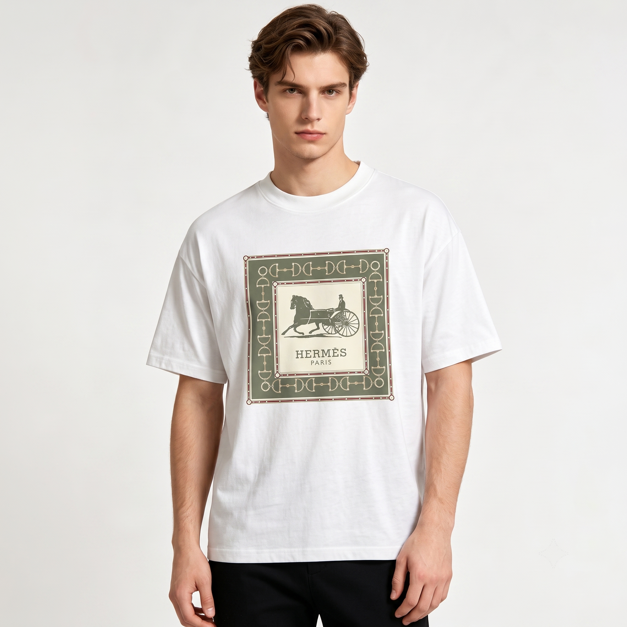 HERMES Kaos Logo Seri Huruf, Unisex '"COD '"  HE - 42