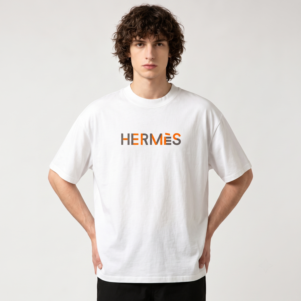HERMES Kaos Logo Seri Huruf, Unisex '"COD '"  HE - 40