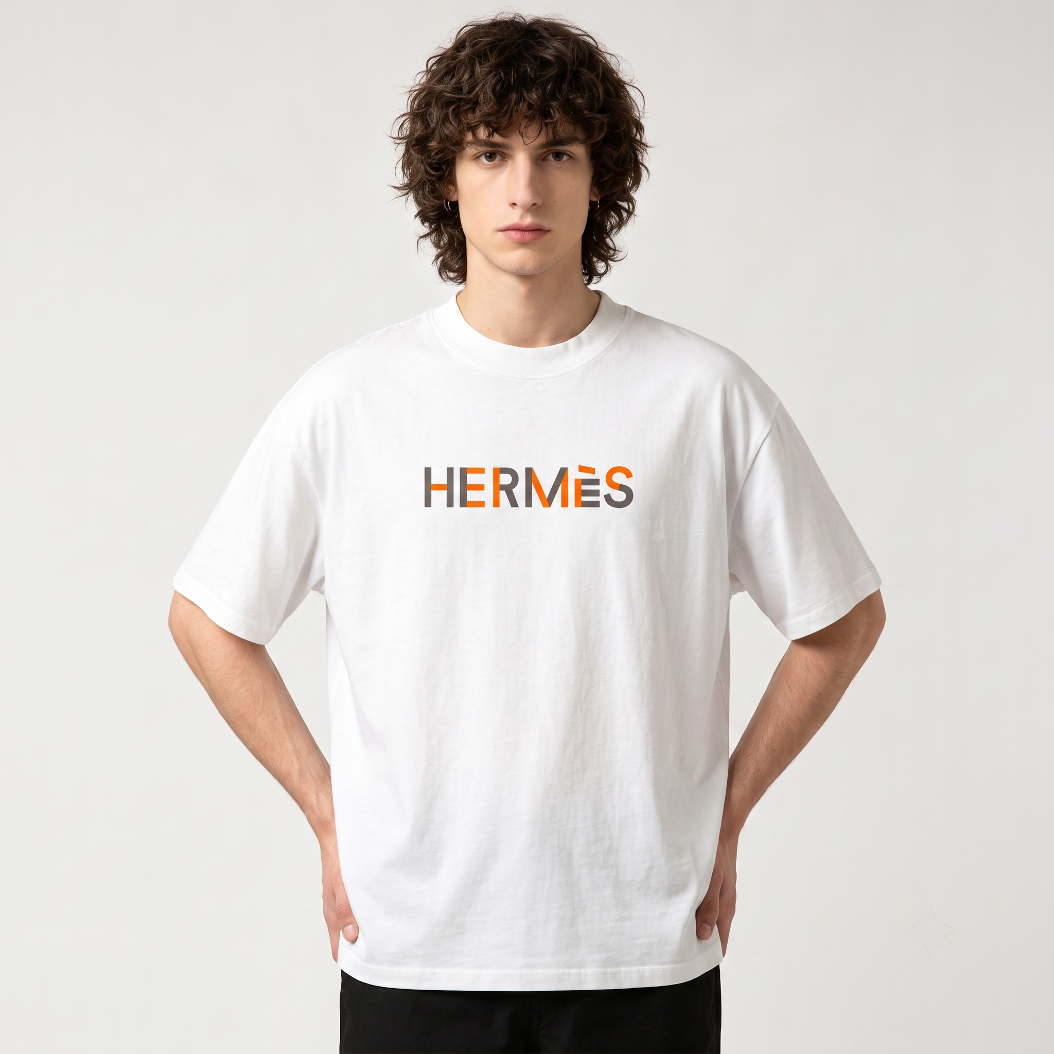 HERMES Kaos Logo Seri Huruf, Unisex '"COD '"  HE - 40