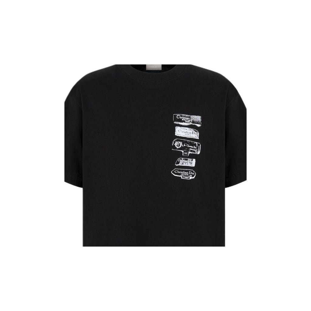 Kaos Pendek DIOR dengan Motif Gambar/Cetak, Cocok untuk Pria dan Wanita  -D-19