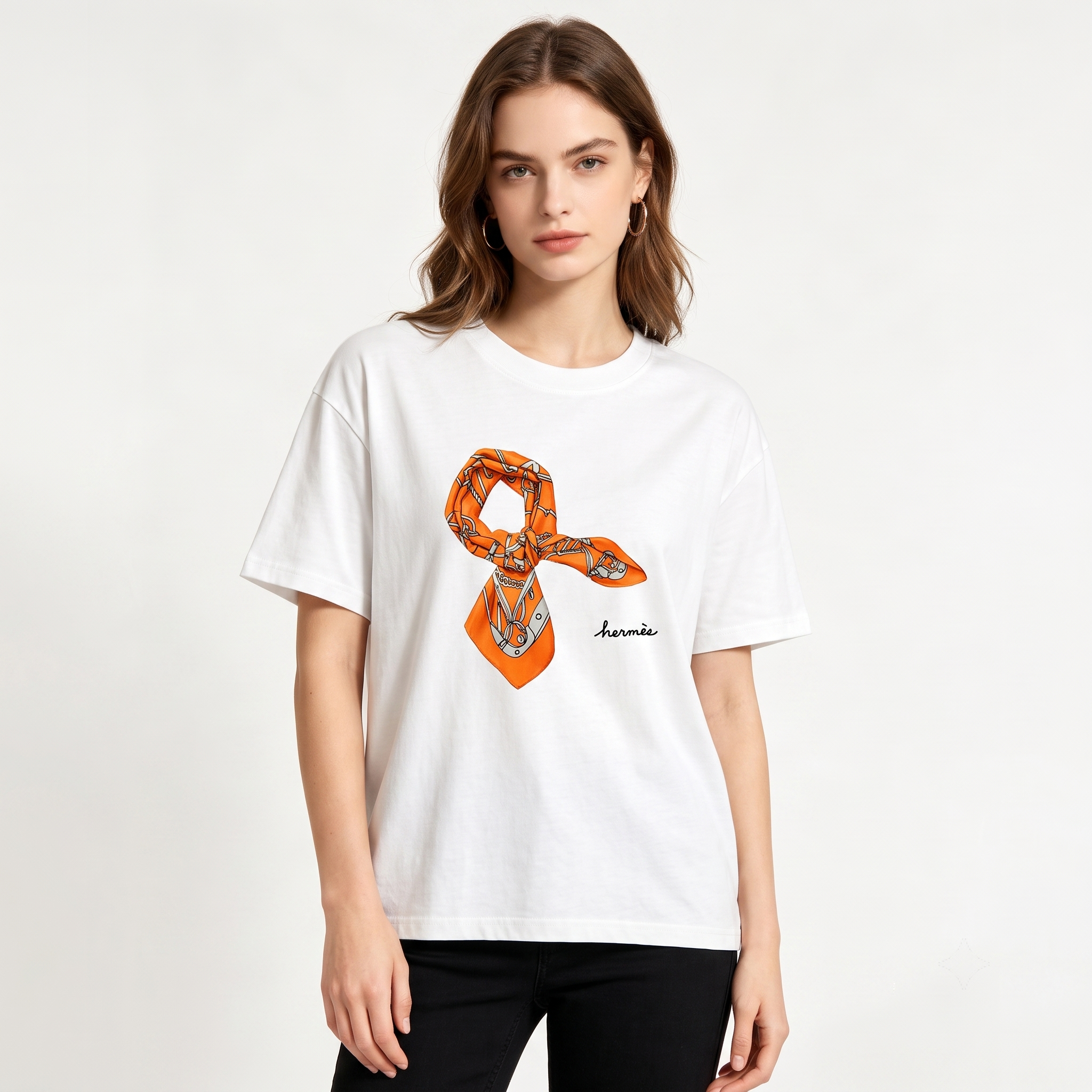 HERMES Kaos Logo Seri Huruf, Unisex '"COD '"  HE - 38