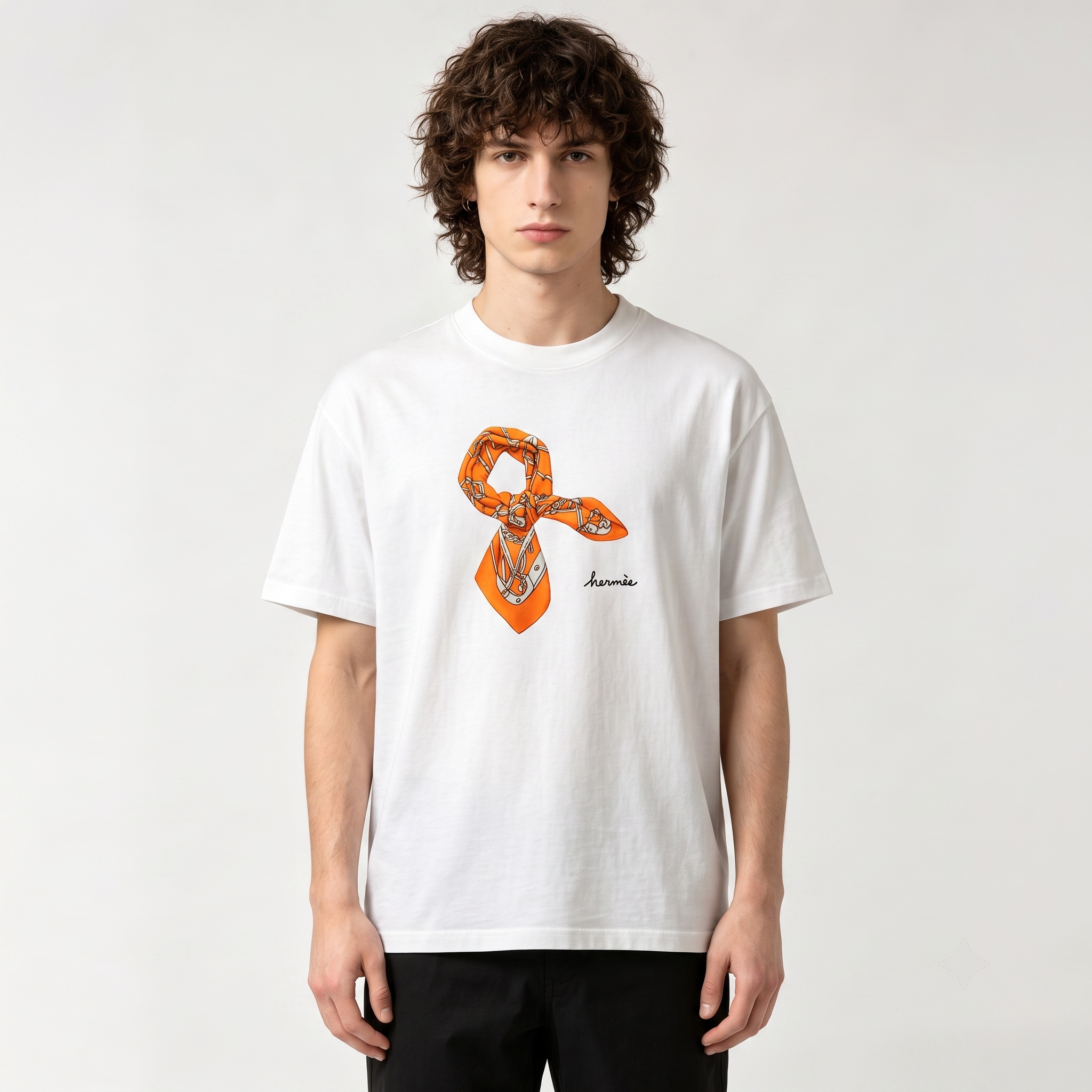 HERMES Kaos Logo Seri Huruf, Unisex '"COD '"  HE - 38