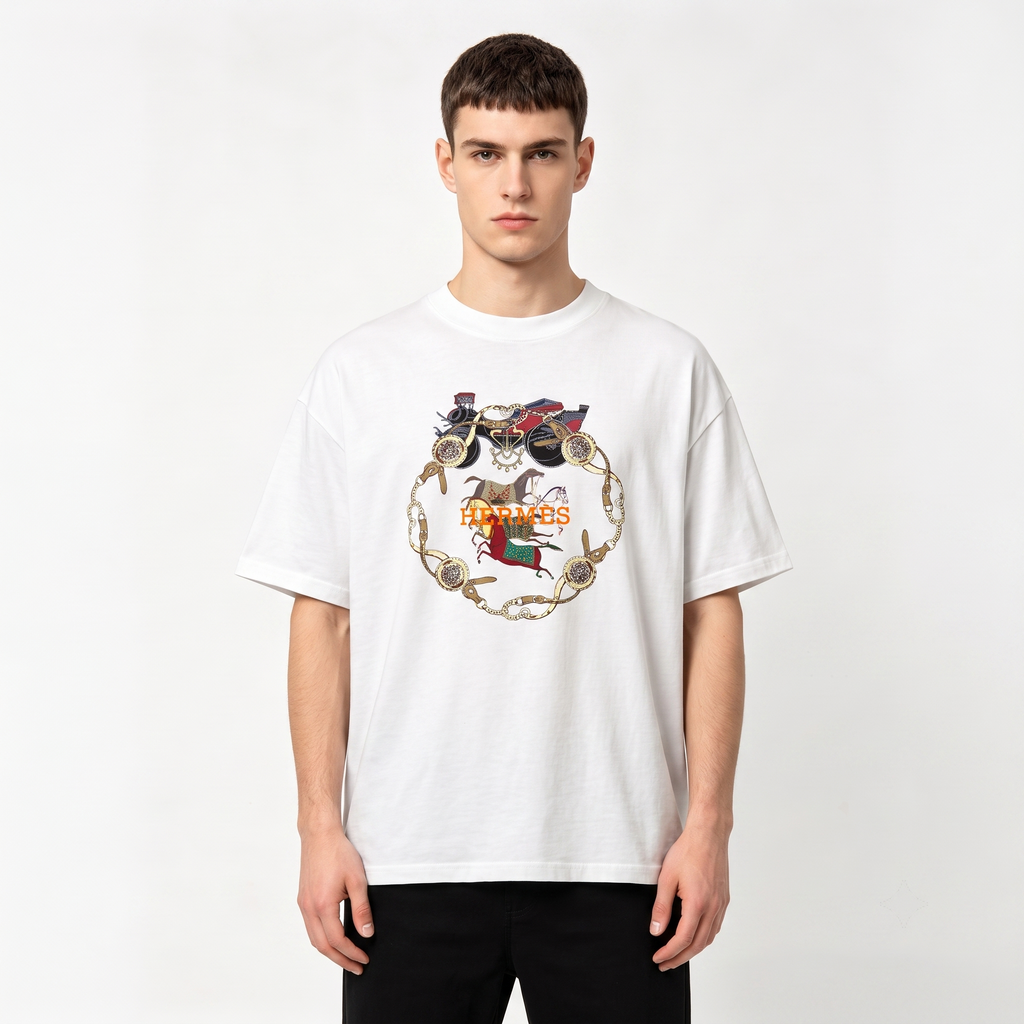 HERMES Kaos Logo Seri Huruf, Unisex '"COD '"  HE - 41