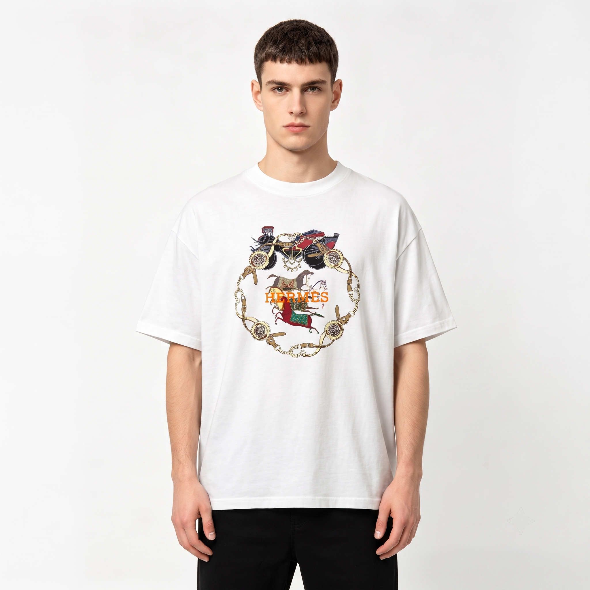 HERMES Kaos Logo Seri Huruf, Unisex '"COD '"  HE - 41