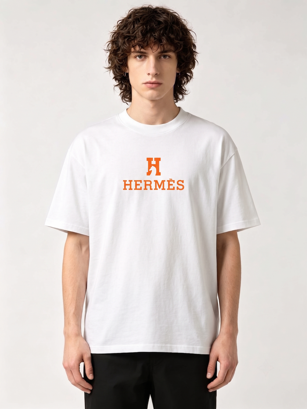 HERMES Kaos Logo Seri Huruf, Unisex '"COD '"  HE - 43