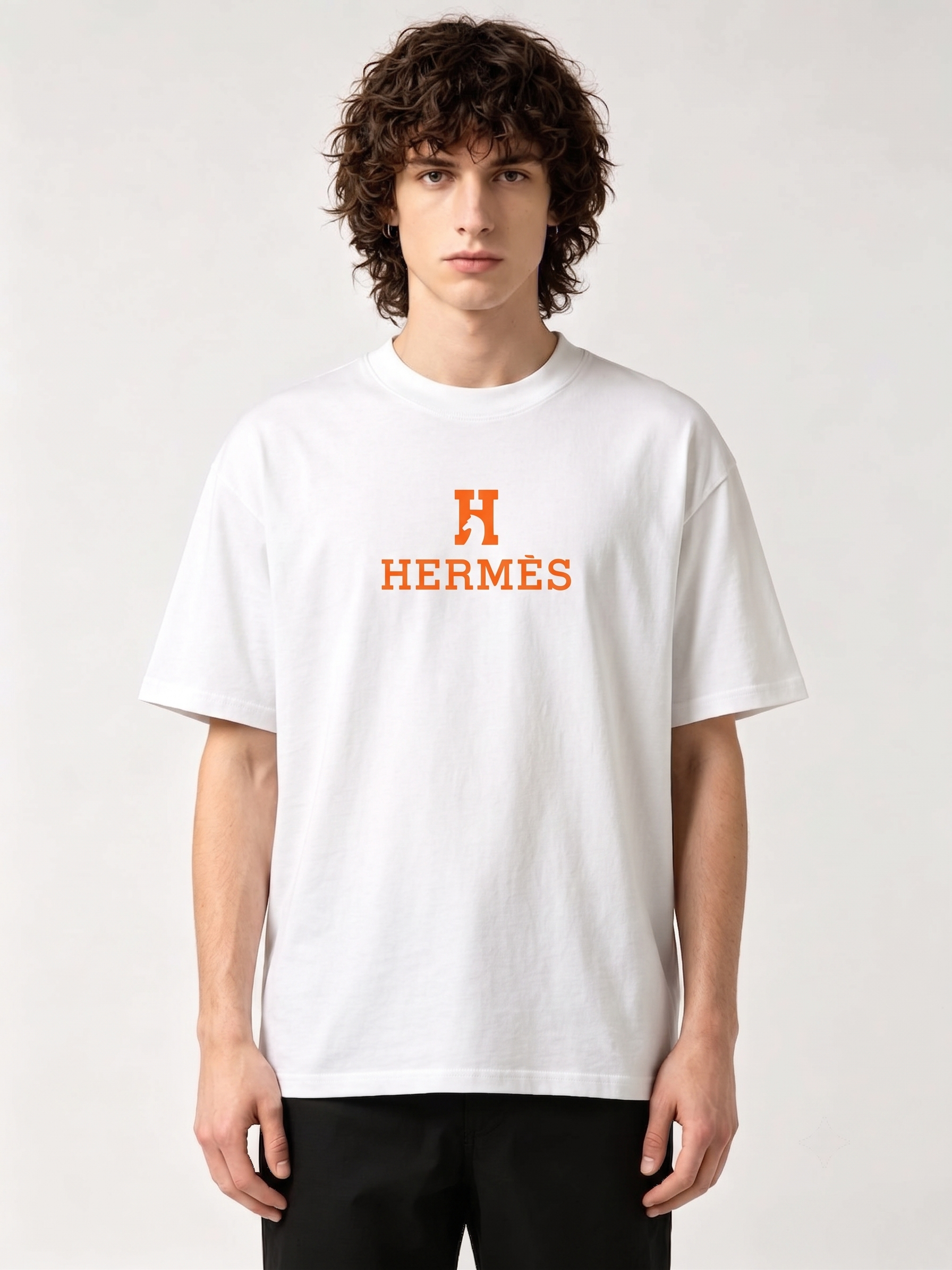HERMES Kaos Logo Seri Huruf, Unisex '"COD '"  HE - 43