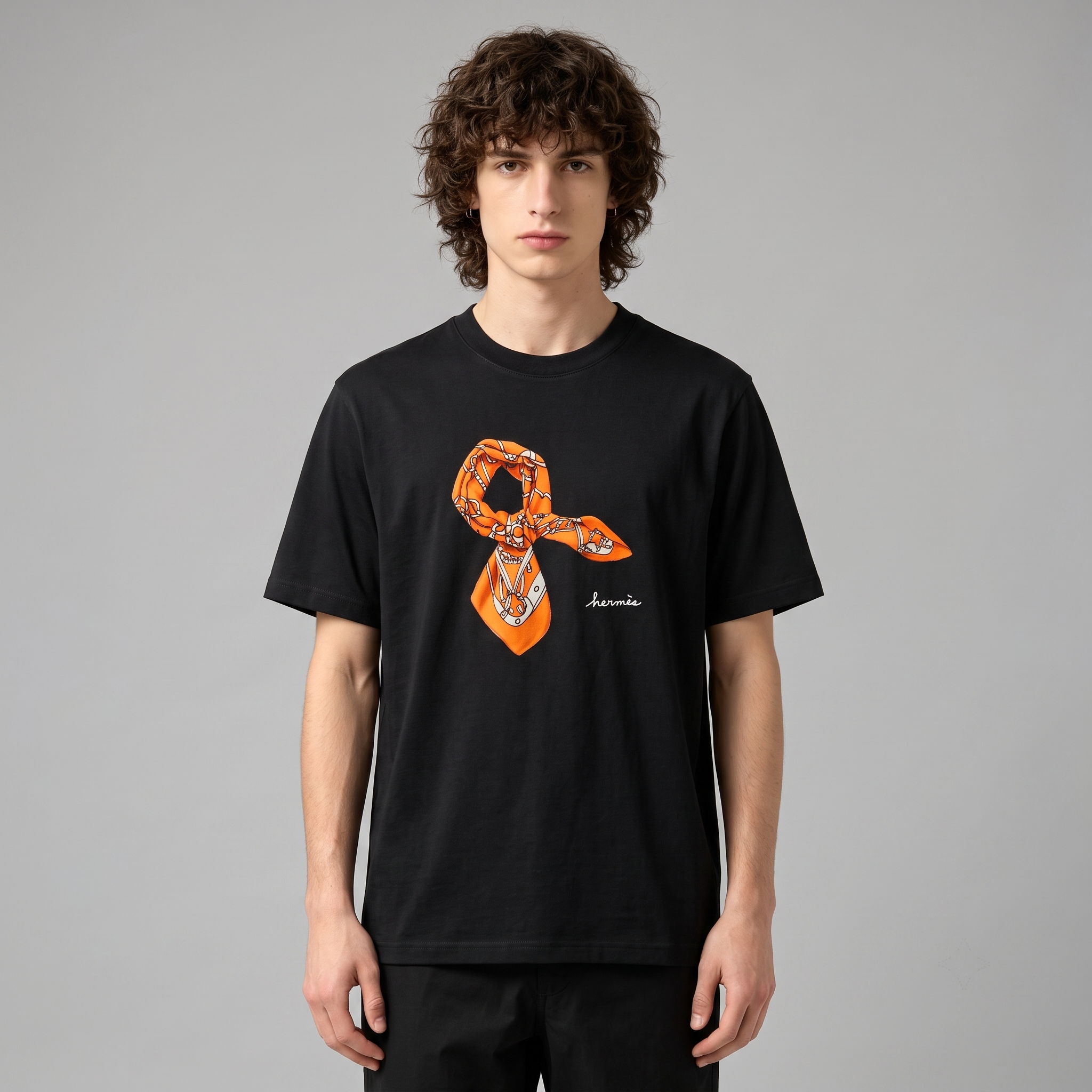 HERMES Kaos Logo Seri Huruf, Unisex '"COD '"  HE - 38