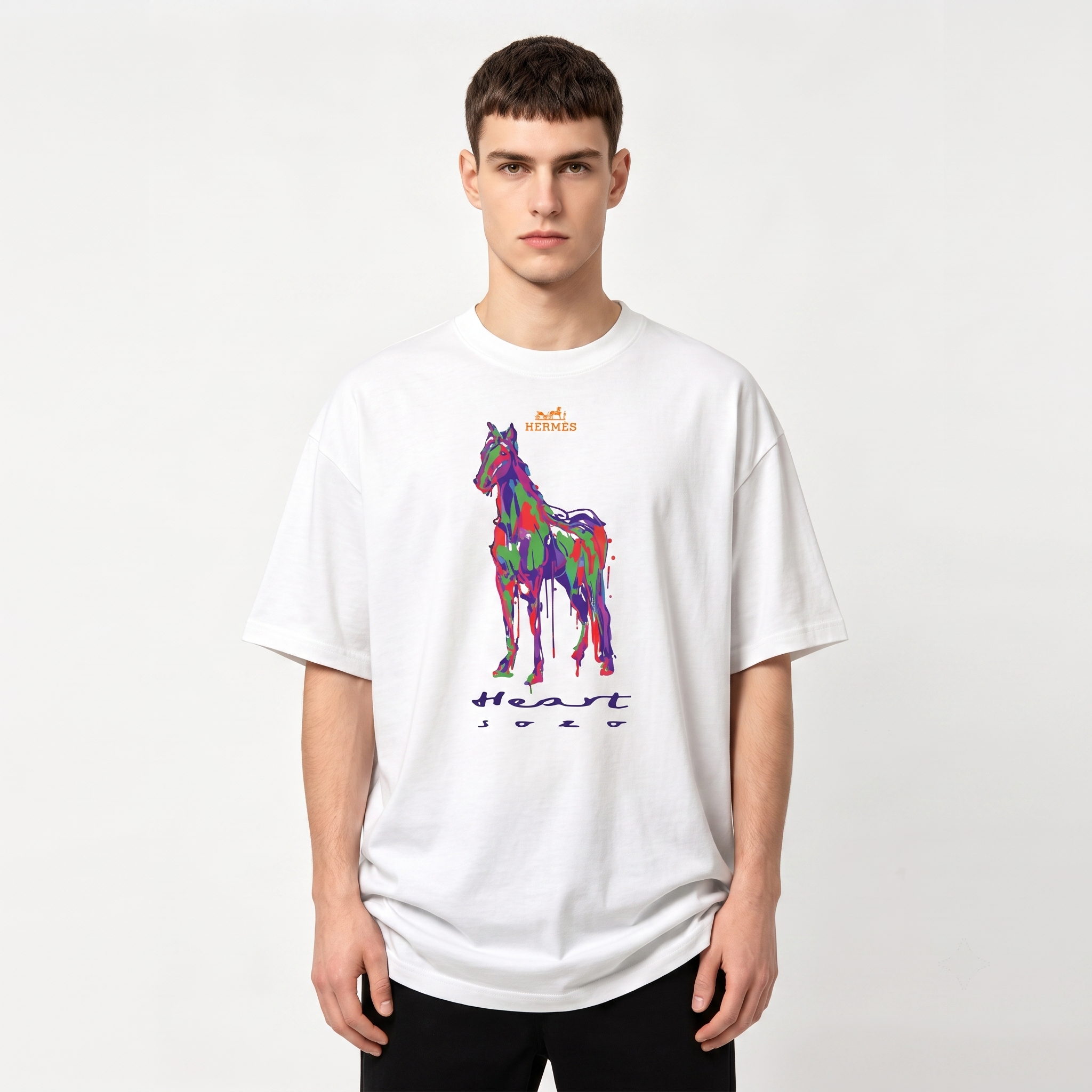 HERMES Kaos Logo Seri Huruf, Unisex '"COD '"  HE - 37