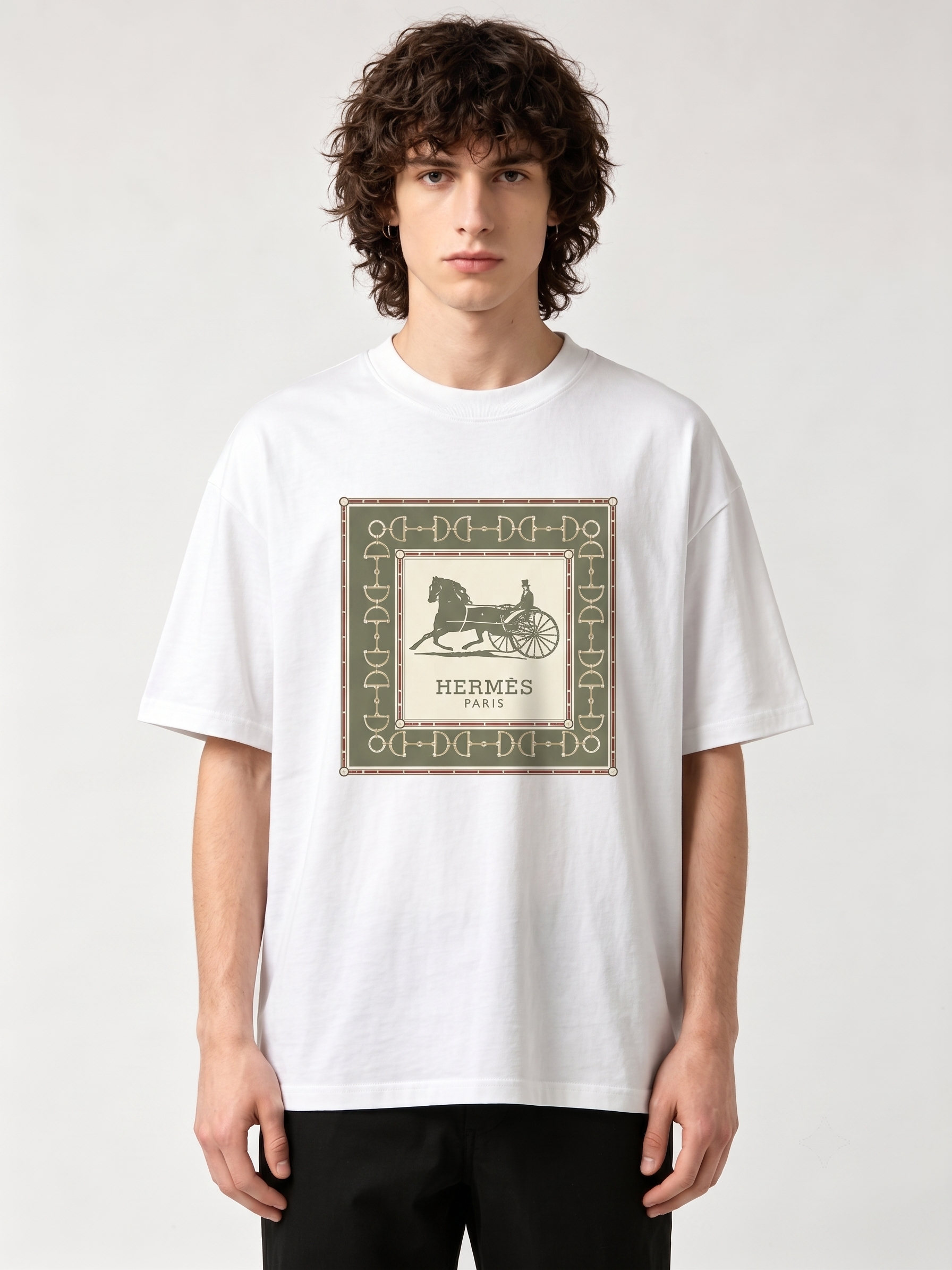 HERMES Kaos Logo Seri Huruf, Unisex '"COD '"  HE - 42