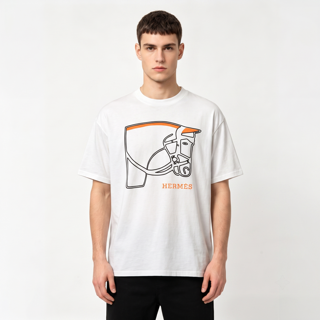 HERMES Kaos Logo Seri Huruf, Unisex '"COD '"  HE - 39