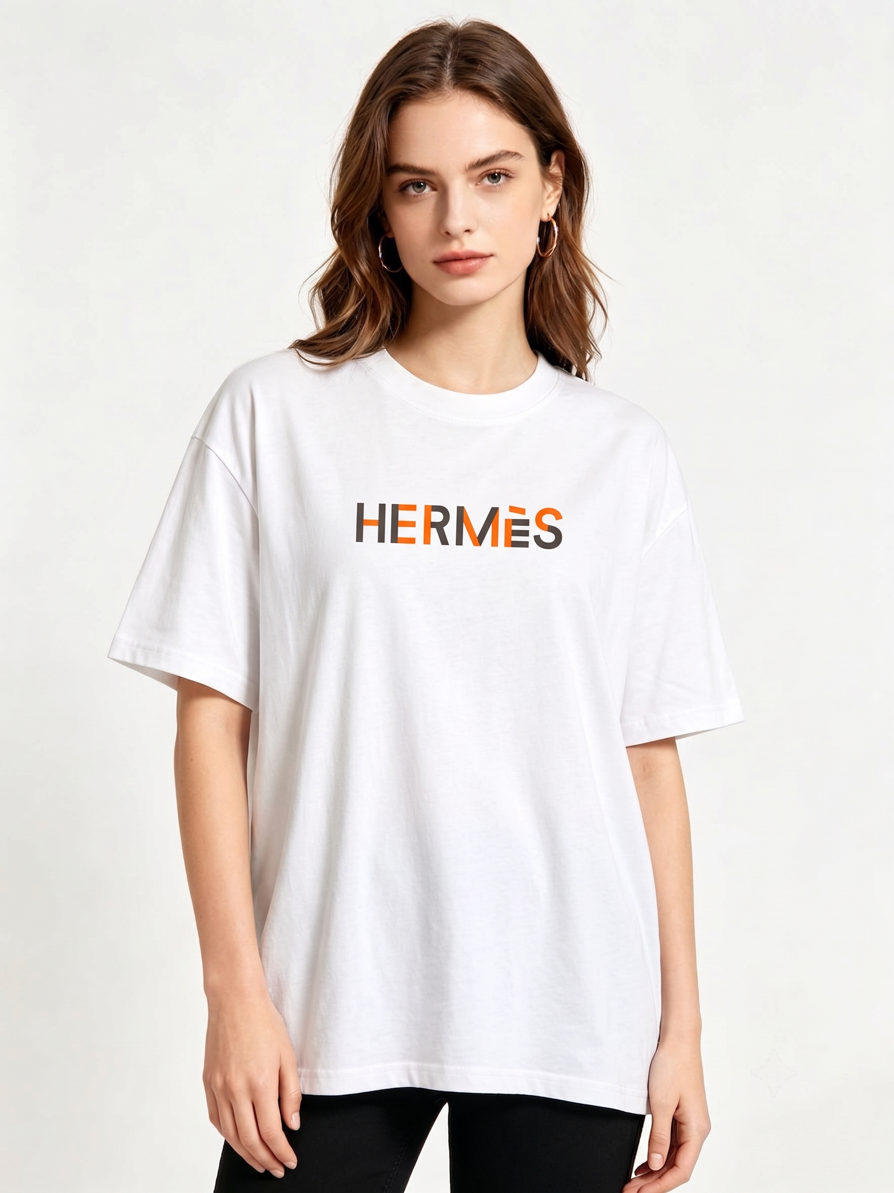 HERMES Kaos Logo Seri Huruf, Unisex '"COD '"  HE - 40