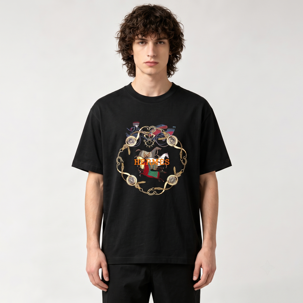 HERMES Kaos Logo Seri Huruf, Unisex '"COD '"  HE - 41