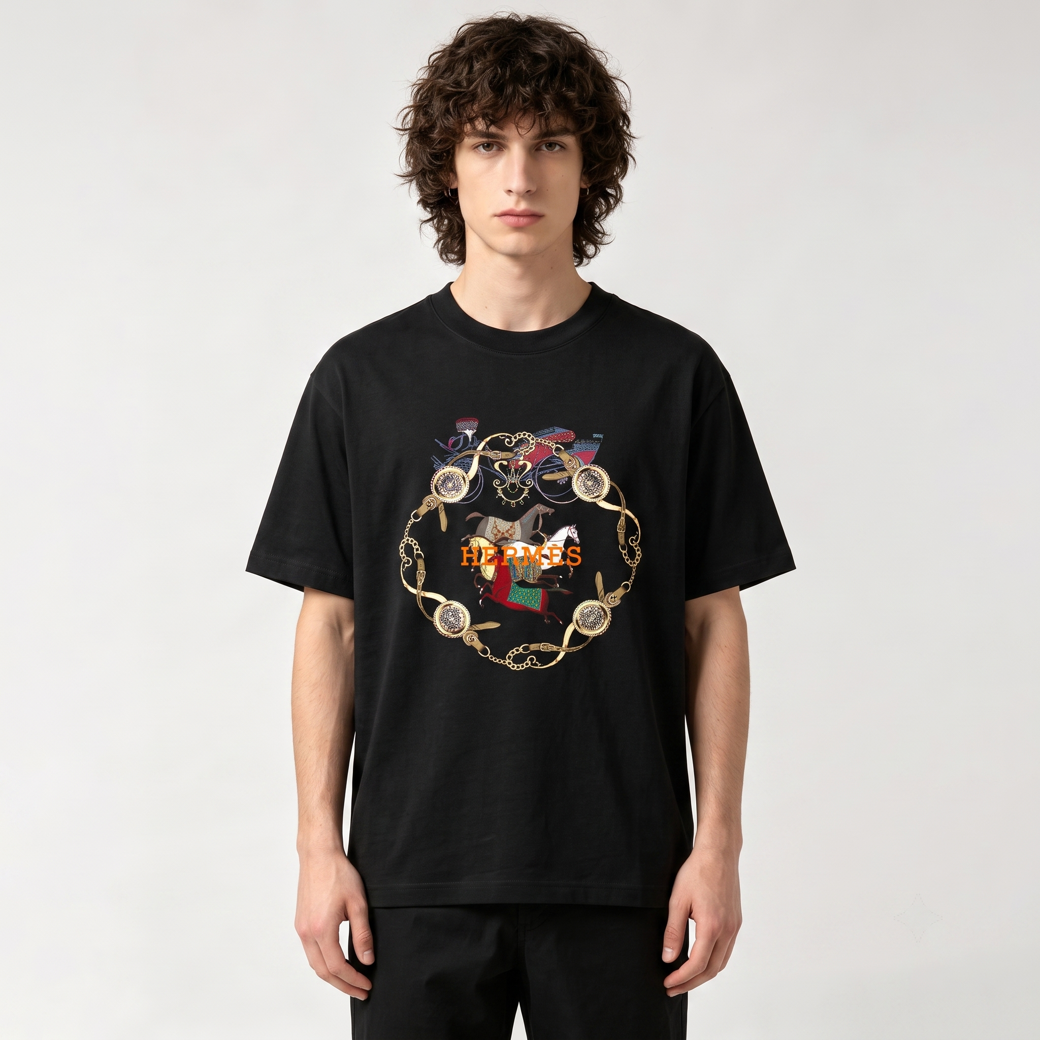 HERMES Kaos Logo Seri Huruf, Unisex '"COD '"  HE - 41