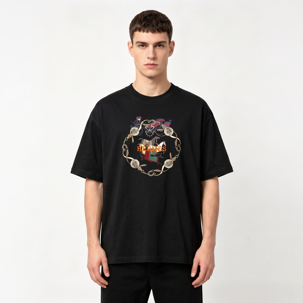 HERMES Kaos Logo Seri Huruf, Unisex '"COD '"  HE - 41