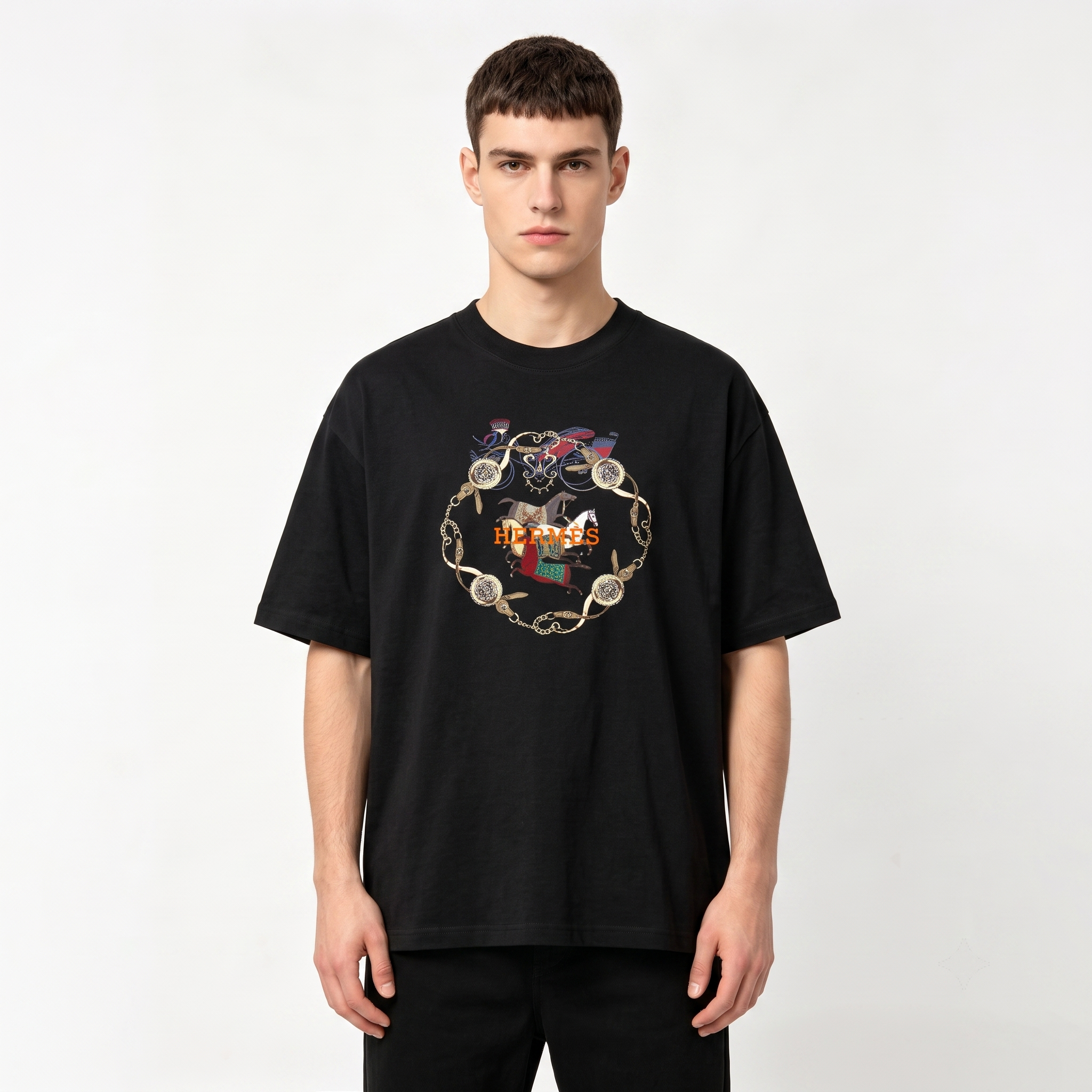 HERMES Kaos Logo Seri Huruf, Unisex '"COD '"  HE - 41