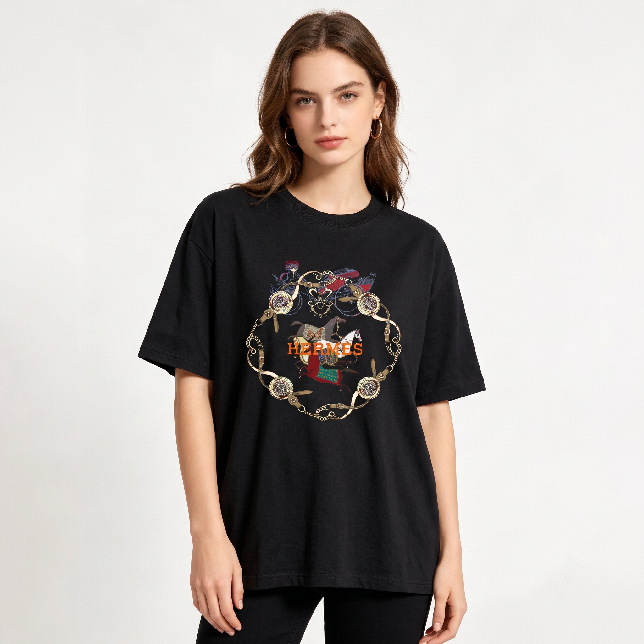 HERMES Kaos Logo Seri Huruf, Unisex '"COD '"  HE - 41