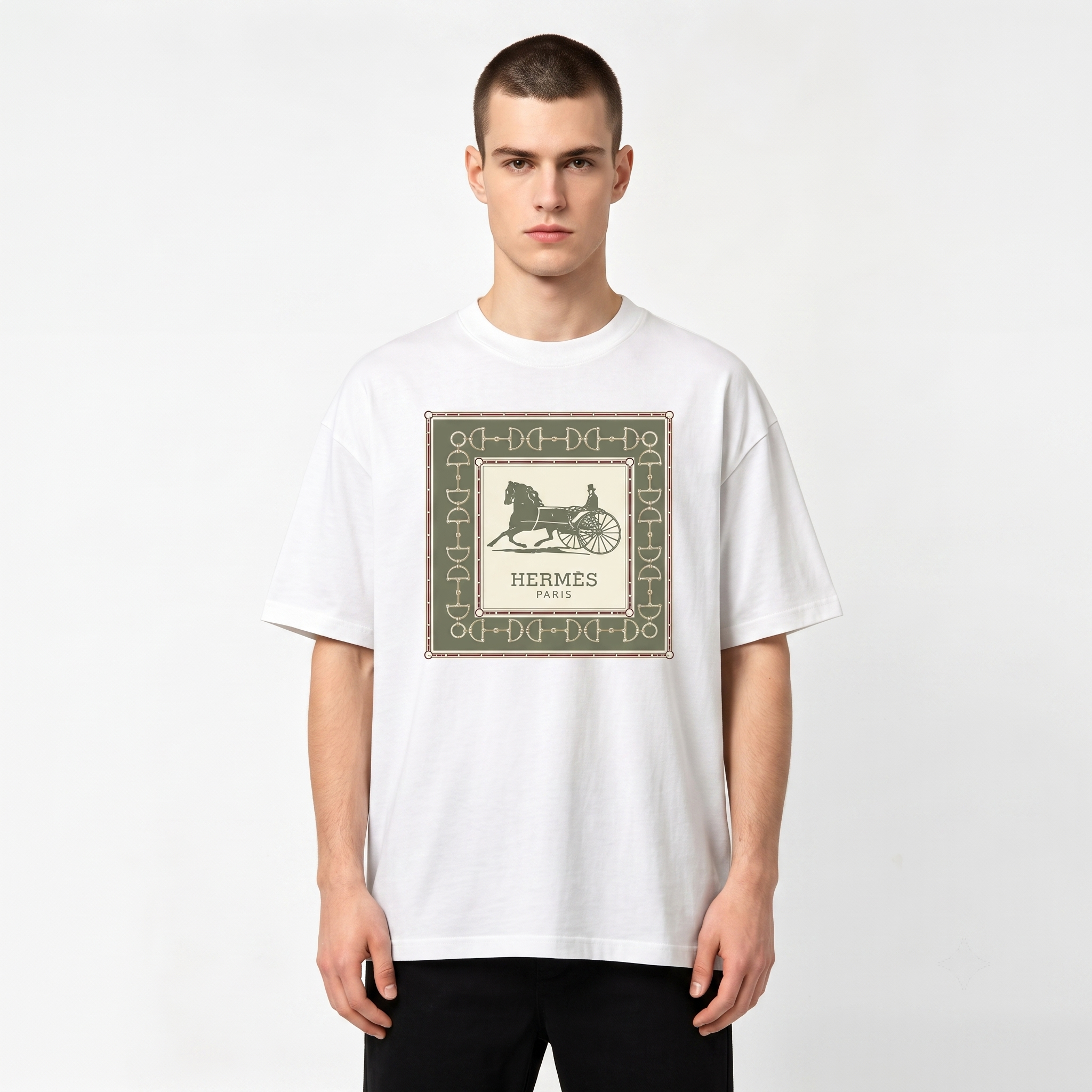 HERMES Kaos Logo Seri Huruf, Unisex '"COD '"  HE - 42