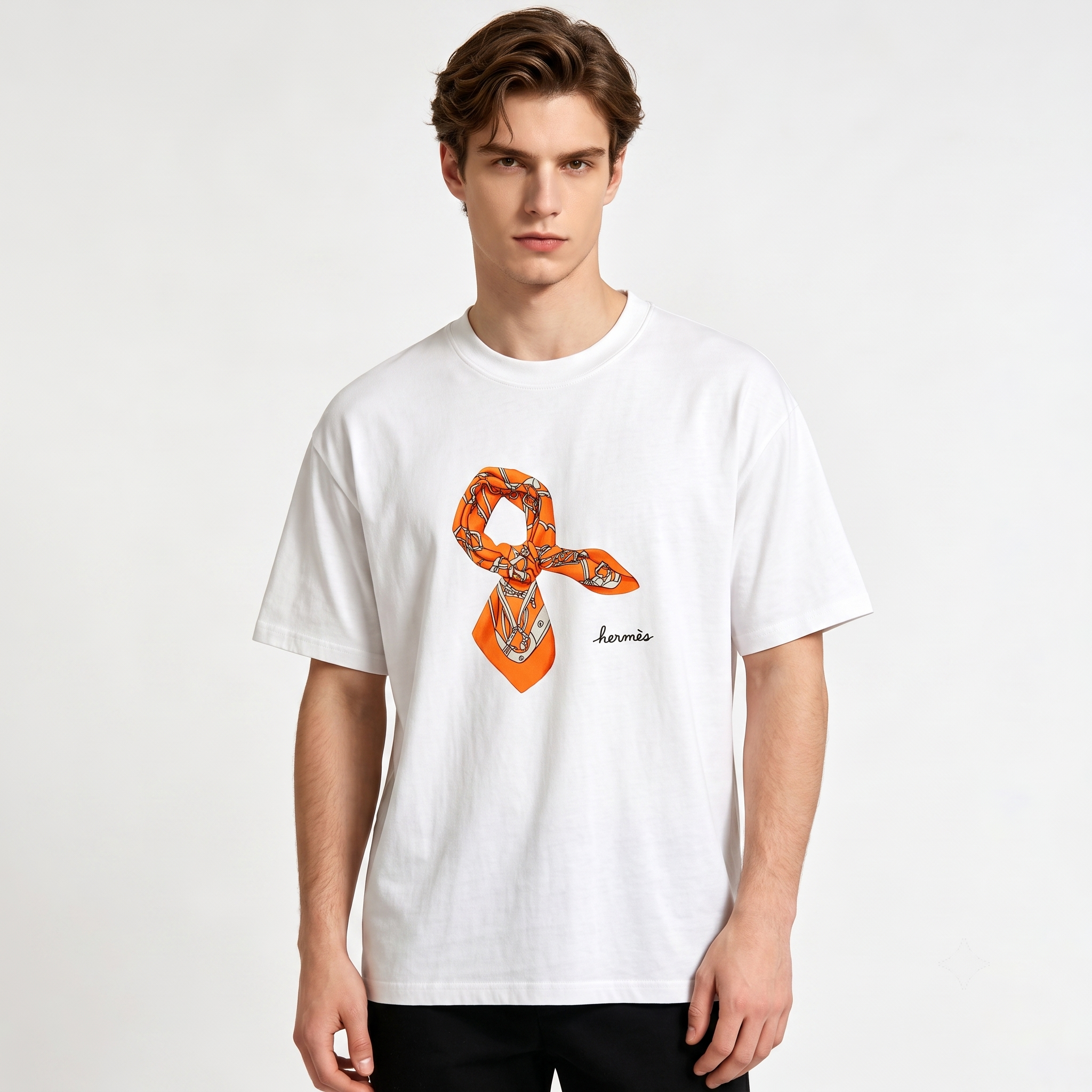 HERMES Kaos Logo Seri Huruf, Unisex '"COD '"  HE - 38