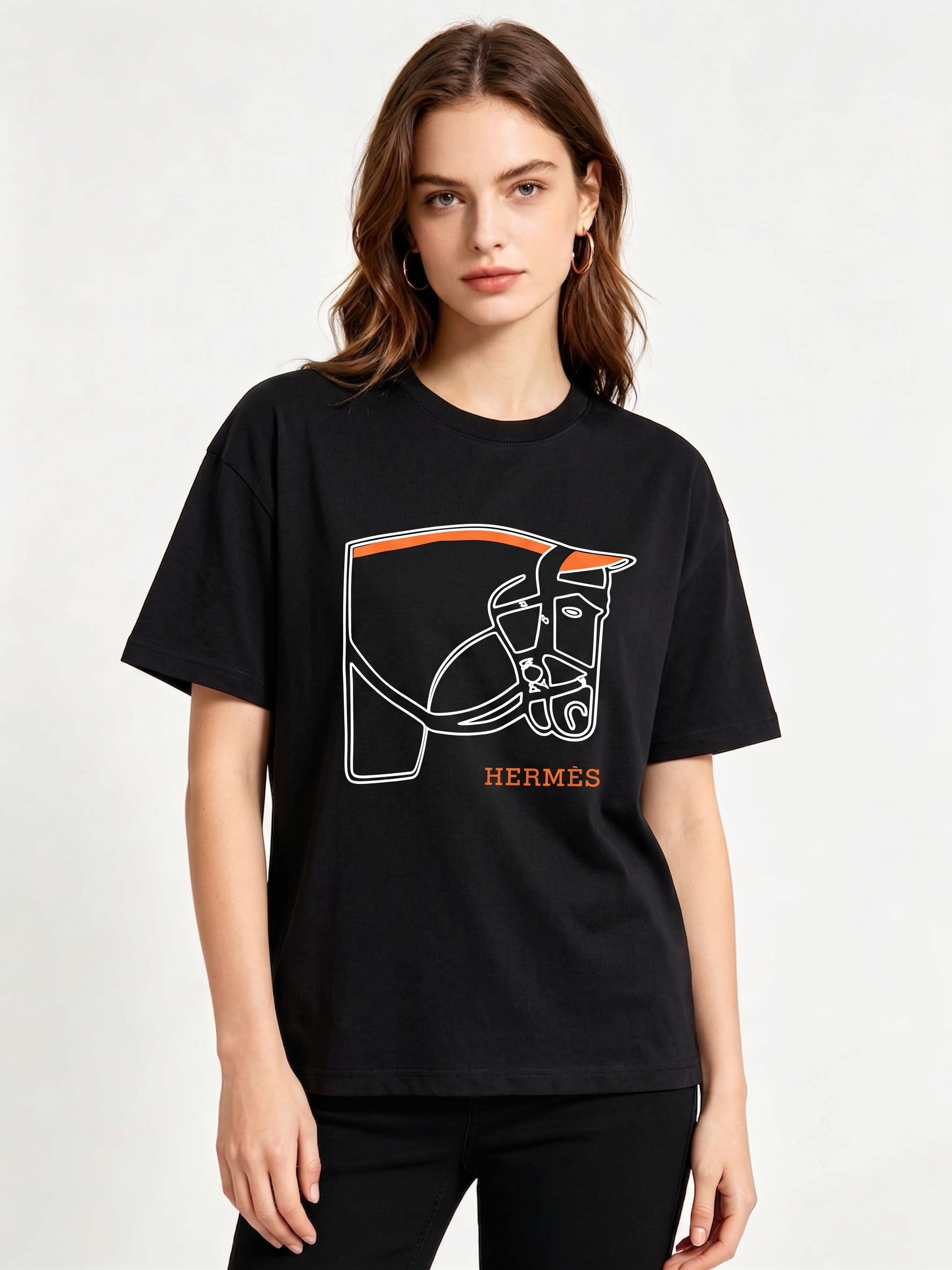 HERMES Kaos Logo Seri Huruf, Unisex '"COD '"  HE - 39