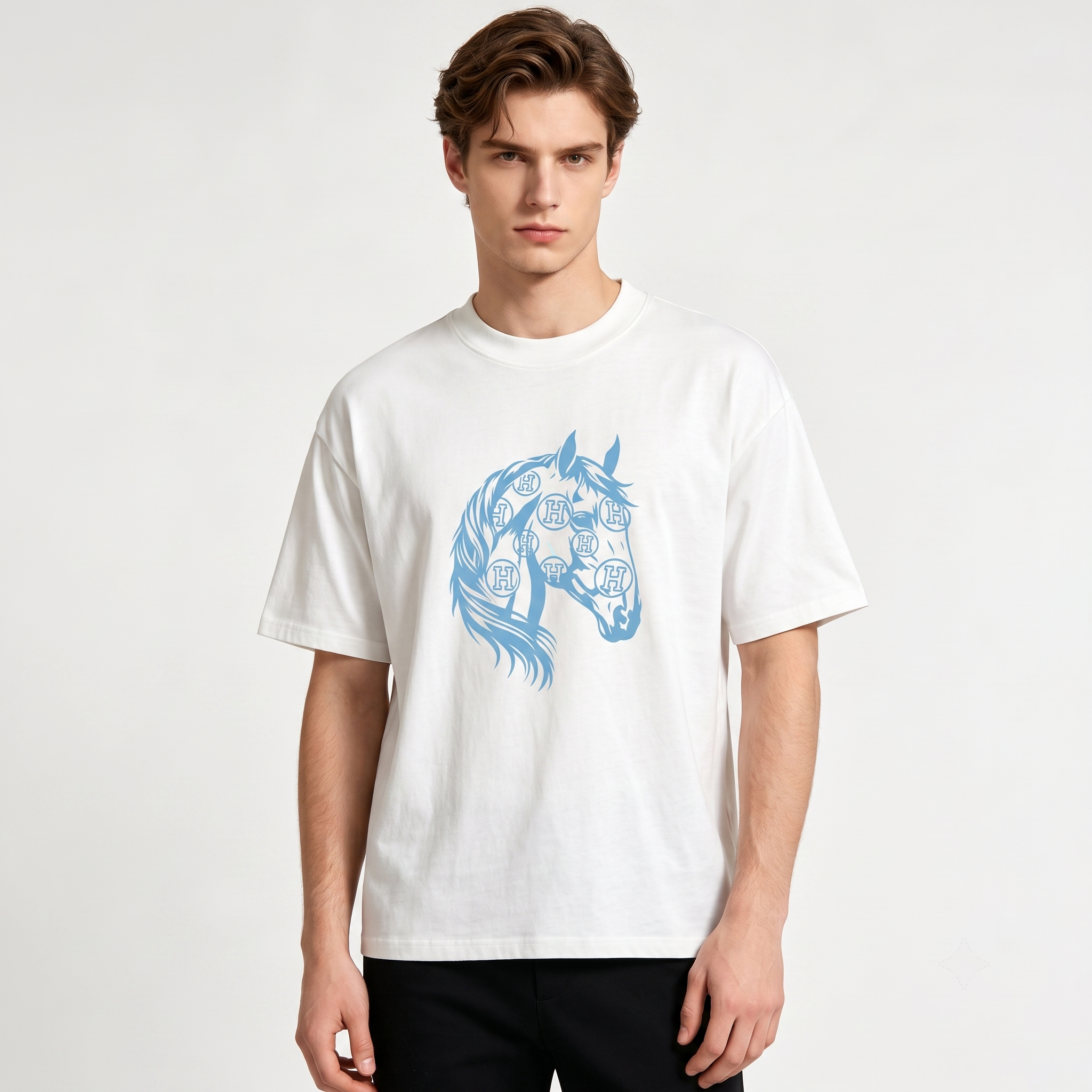 HERMES Kaos Logo Seri Huruf, Unisex '"COD '"  HE - 36